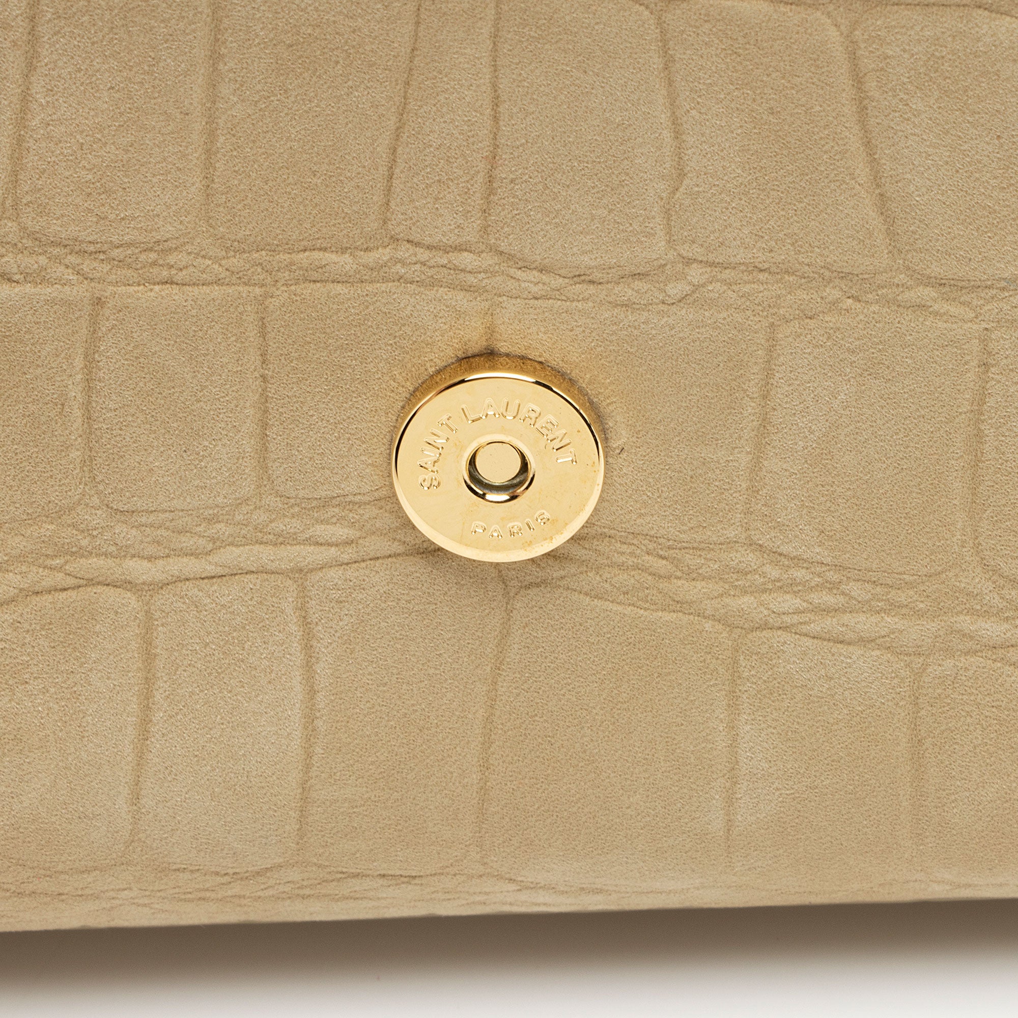Saint Laurent Croc Embossed Nubuck Monogram Kate Small Shoulder Bag (SHF-FnLB4b)