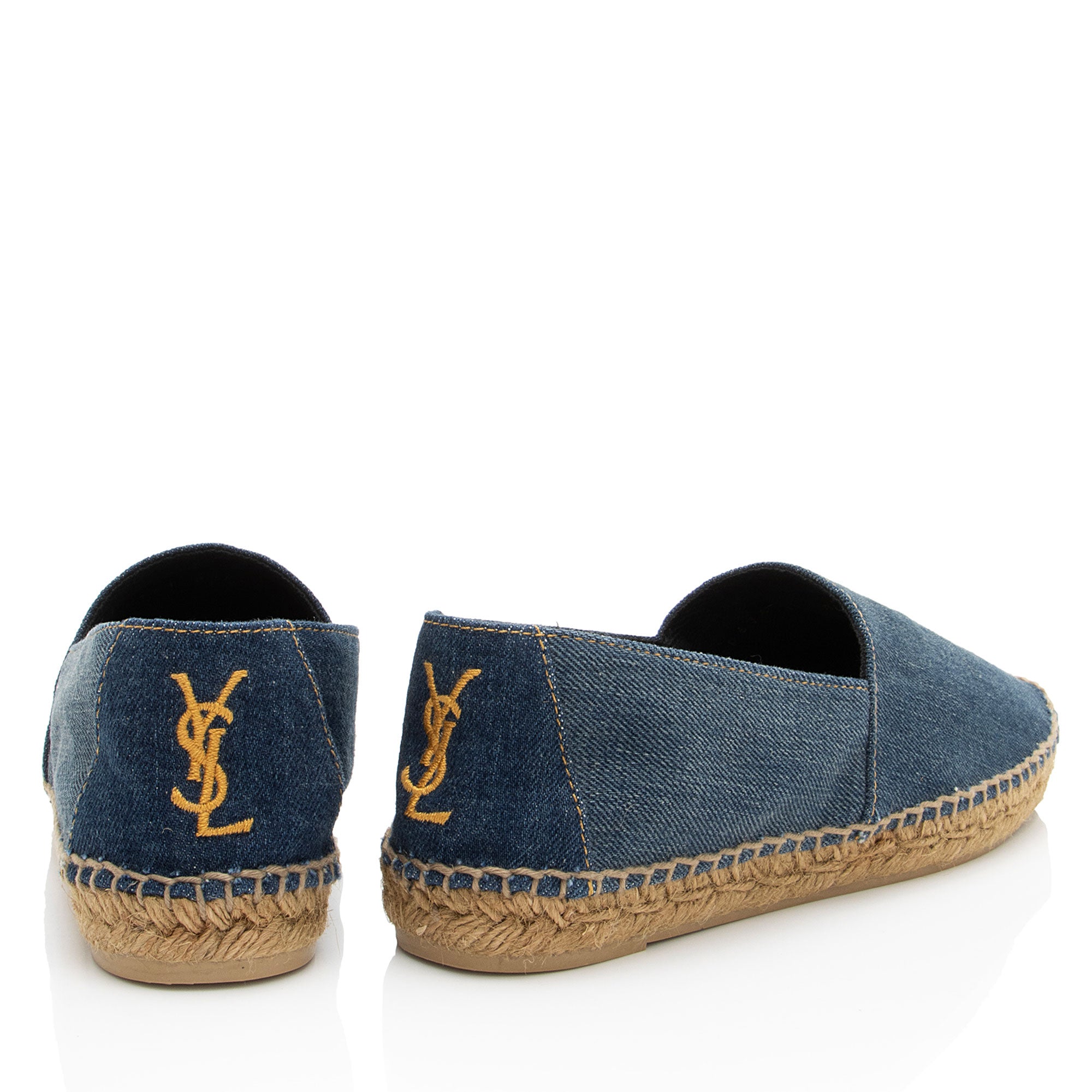 Saint Laurent Denim Monogram Espadrilles - Size 7 / 37