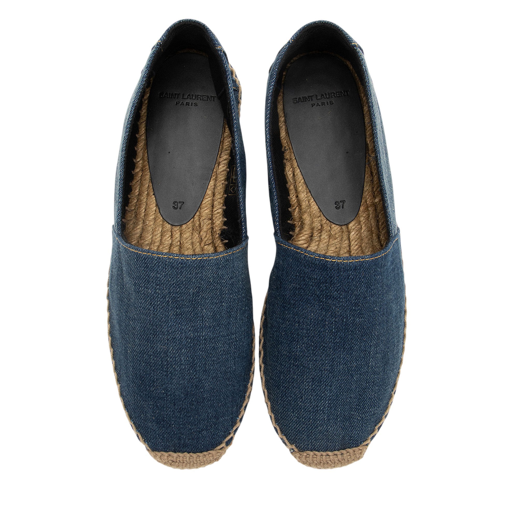 Saint Laurent Denim Monogram Espadrilles - Size 7 / 37