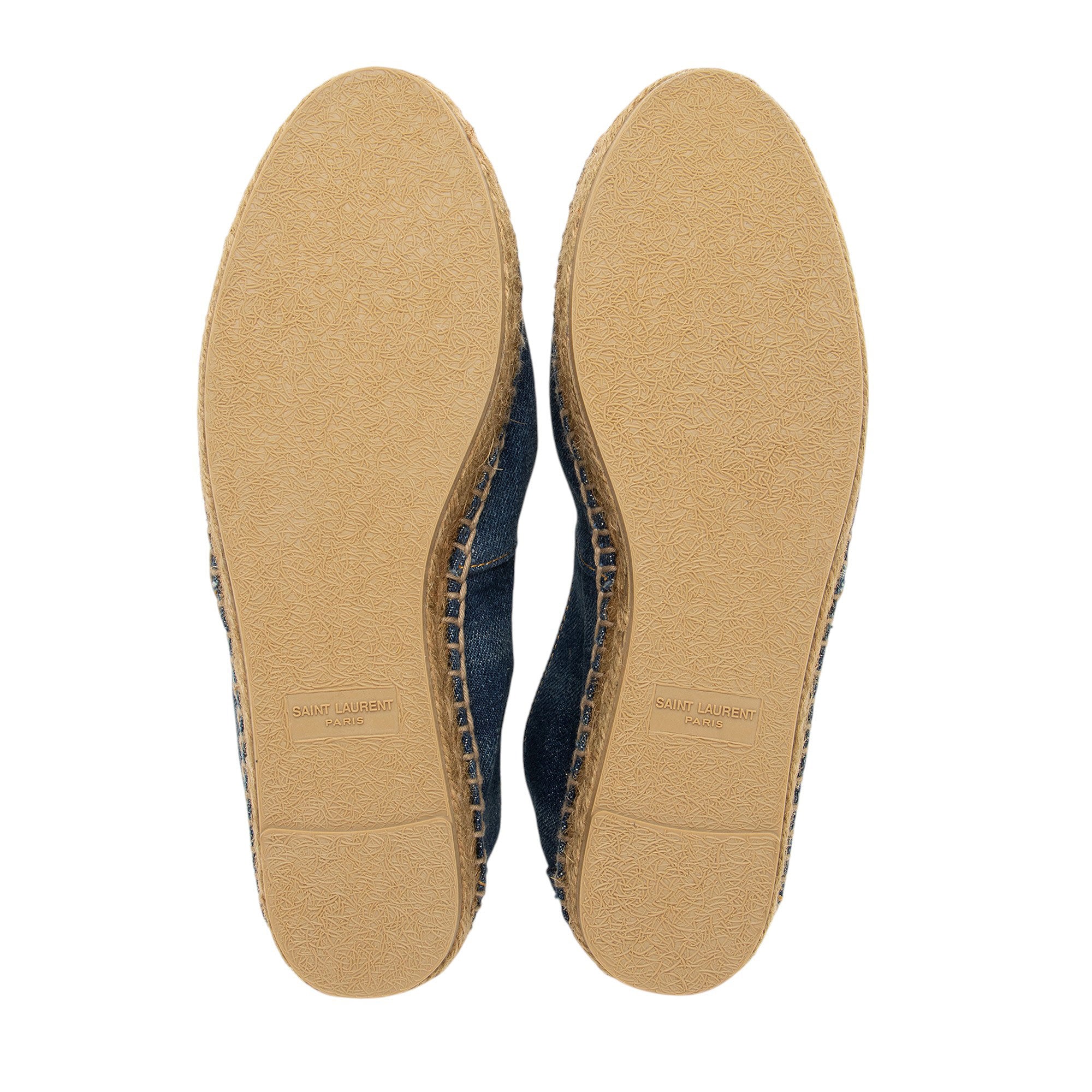 Saint Laurent Denim Monogram Espadrilles - Size 7 / 37