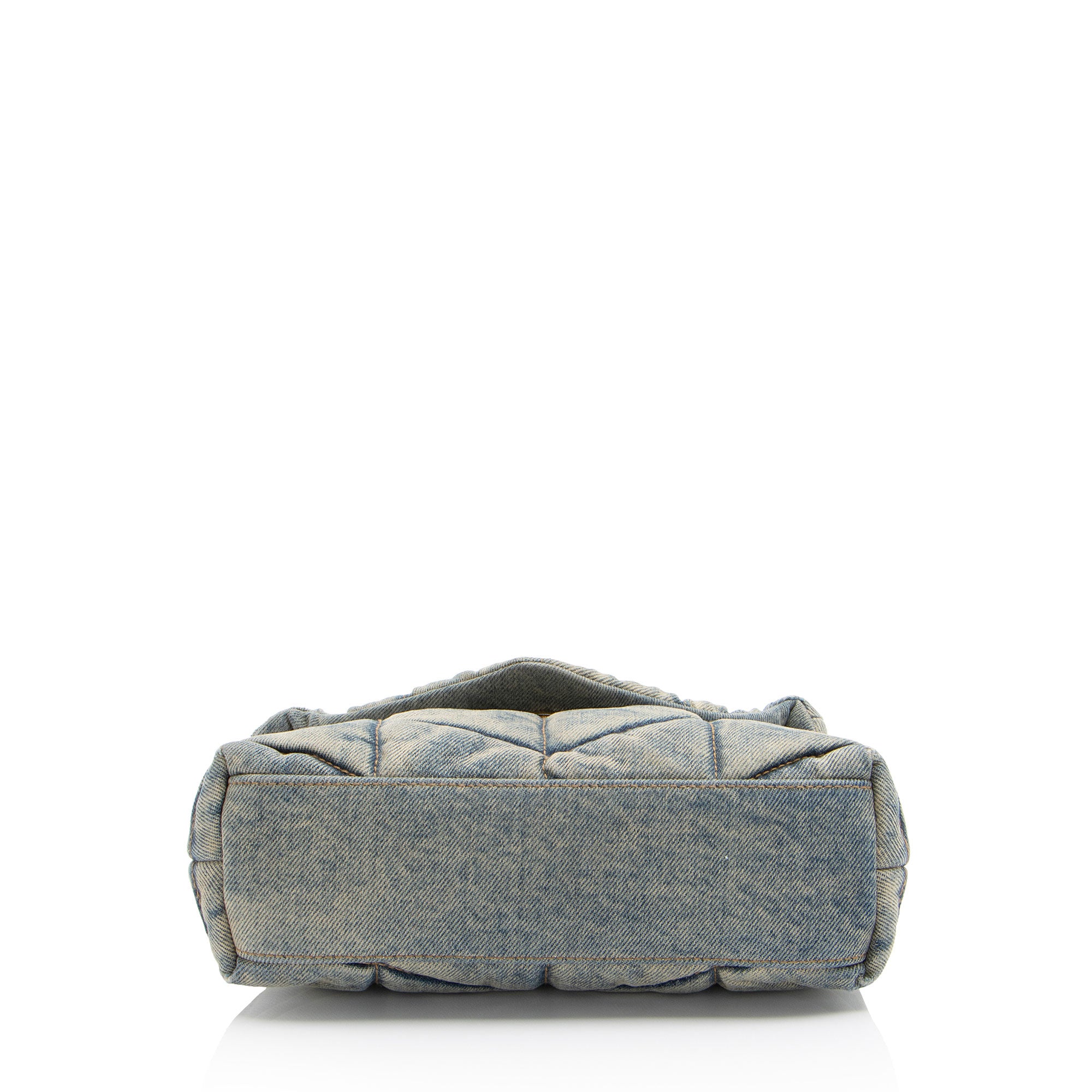 Saint Laurent Denim Monogram Puffer LouLou Shoulder Bag (SHF-StqMjt)