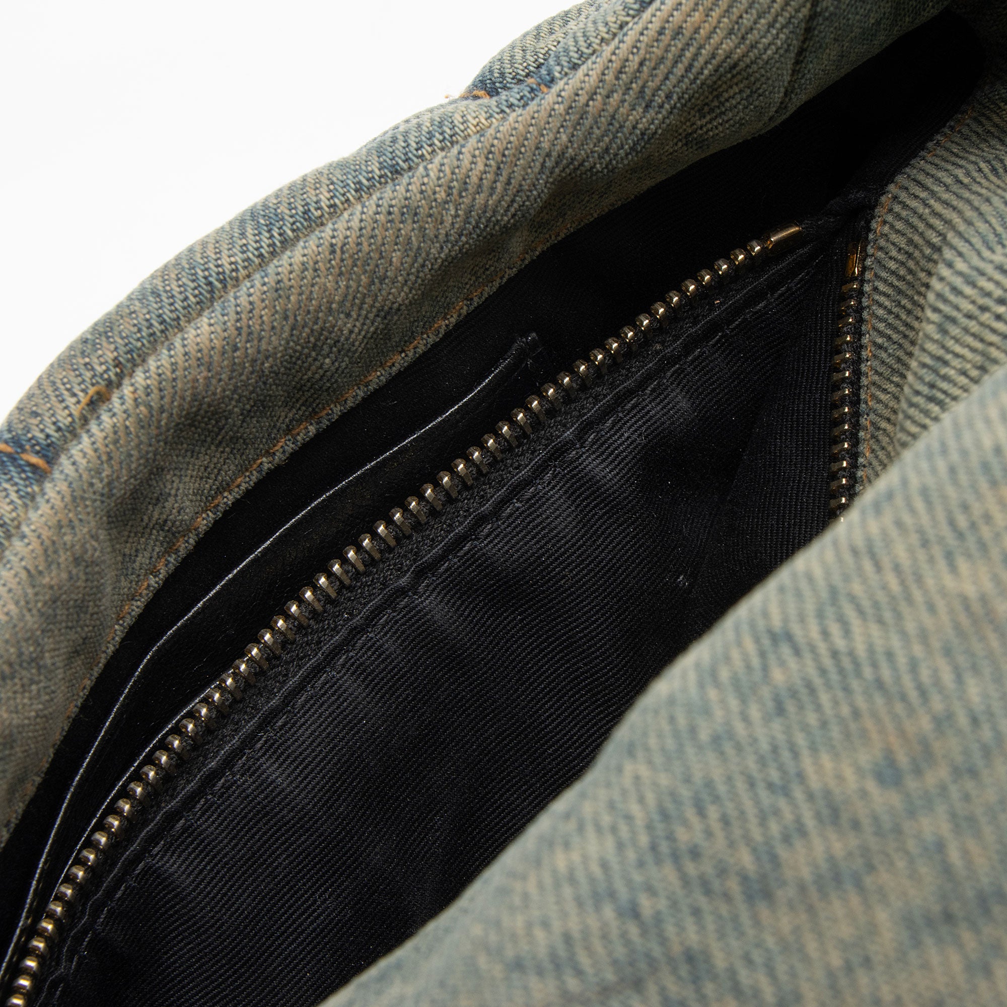 Saint Laurent Denim Monogram Puffer LouLou Shoulder Bag