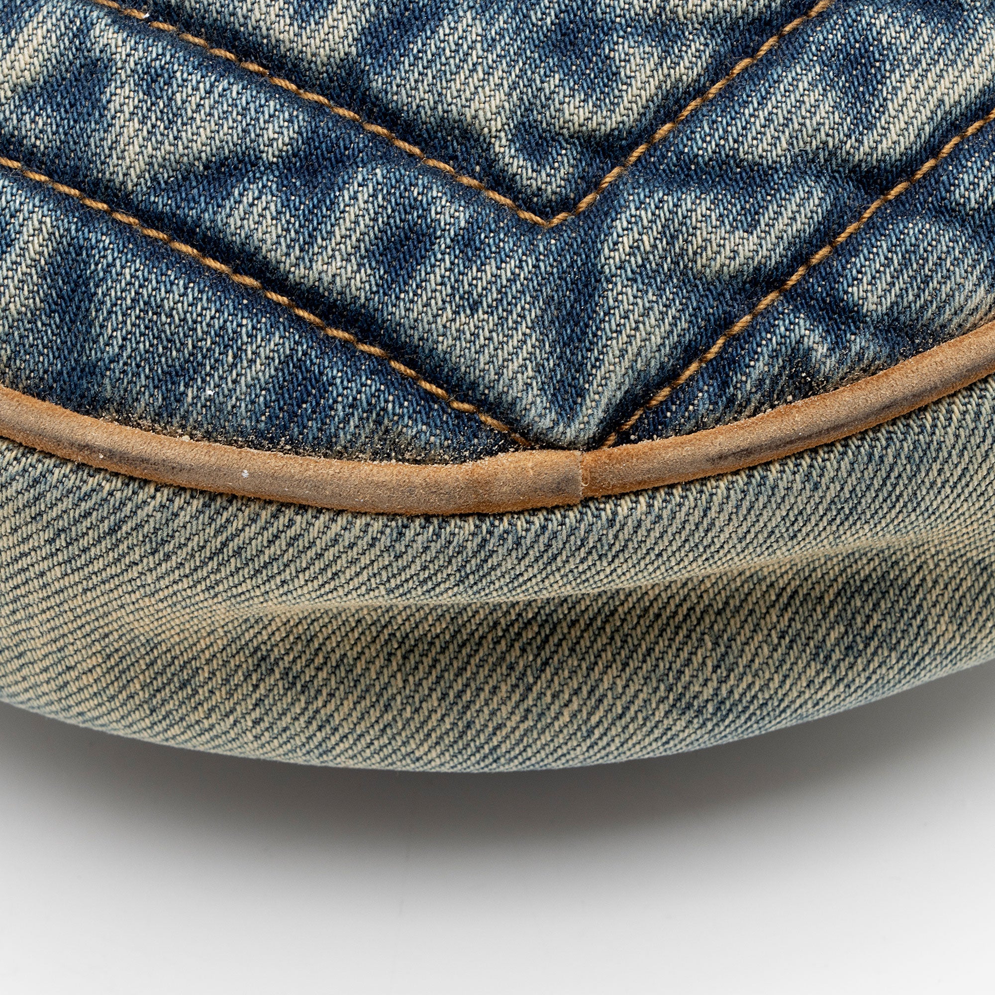 Saint Laurent Denim Monogram Vinyle Round Camera Bag