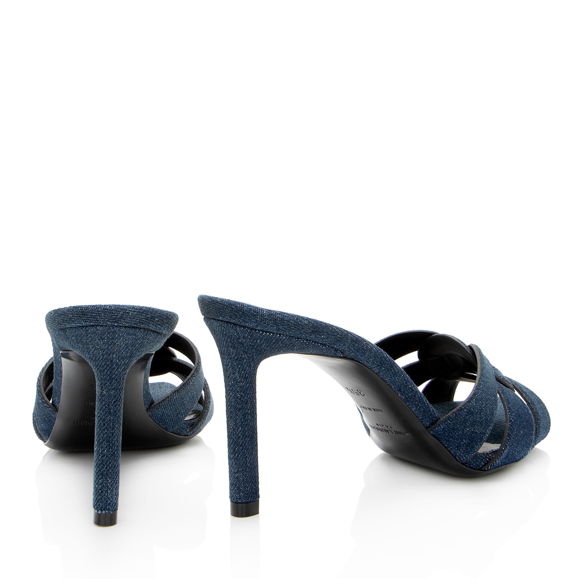 Saint Laurent Denim Tribute Slides - Size 5.5 / 35.5