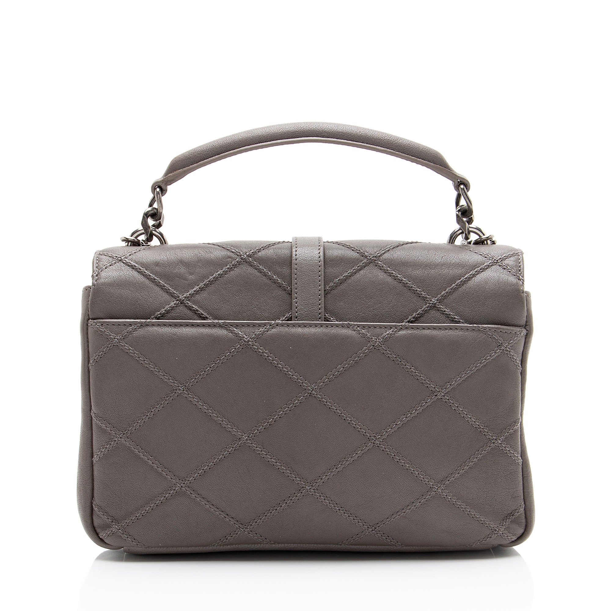 Saint Laurent Diamond Quilted Leather Monogram College Medium Shoulder Bag