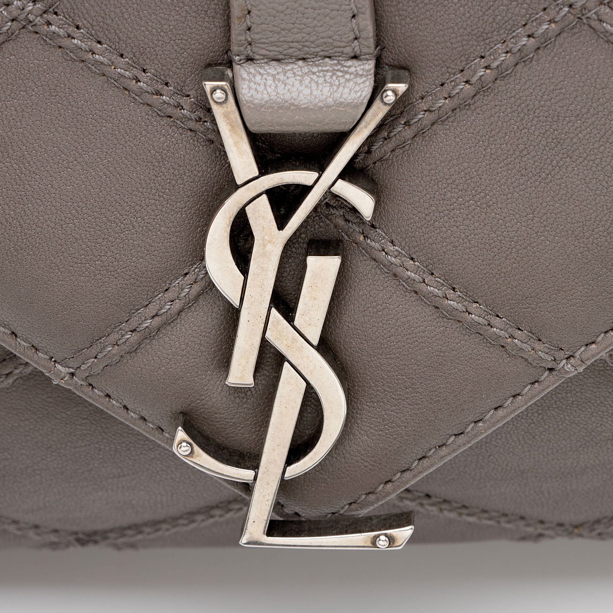 Saint Laurent Diamond Quilted Leather Monogram College Medium Shoulder Bag