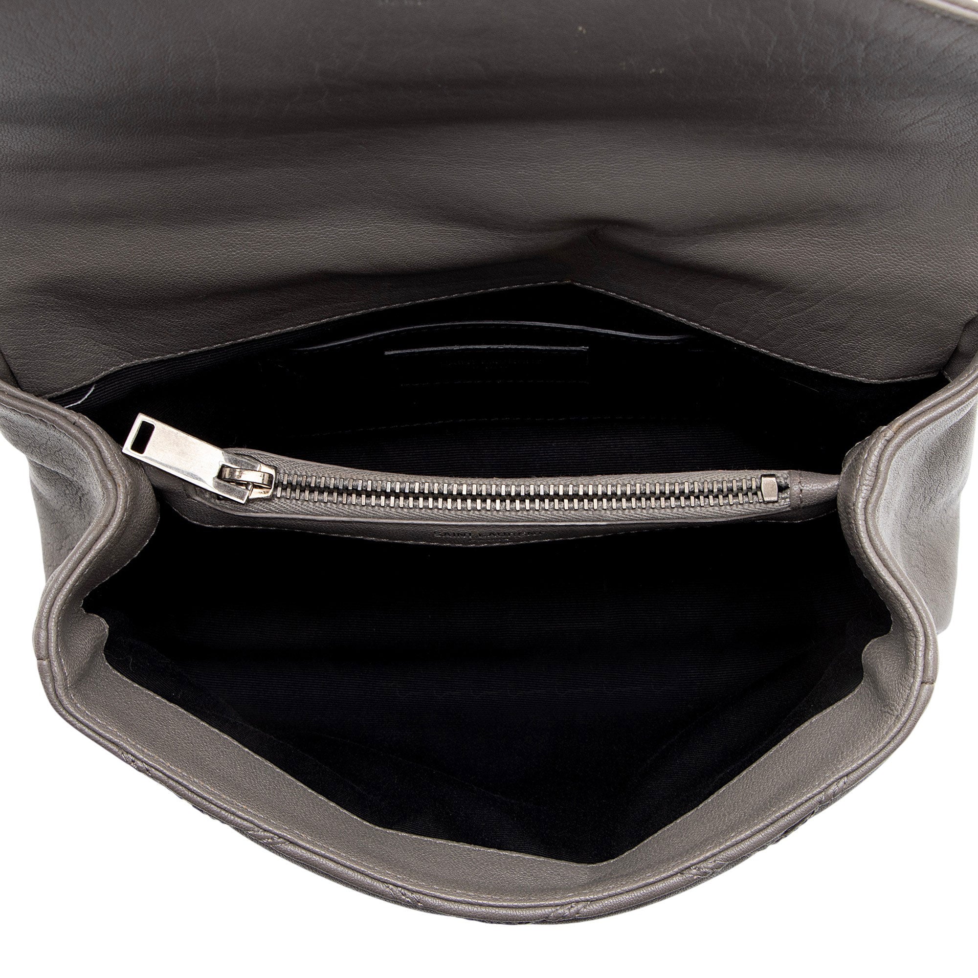 Saint Laurent Diamond Quilted Leather Monogram College Medium Shoulder Bag