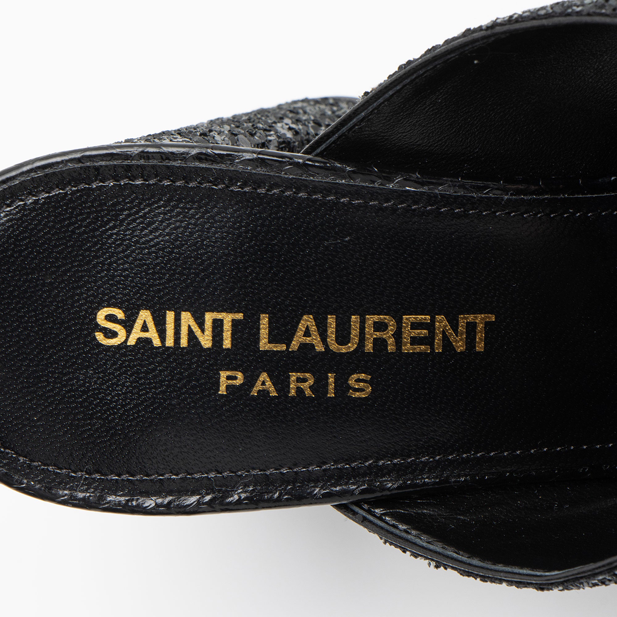 Saint Laurent Glitter Loulou Mule Sandals - Size 7 / 37