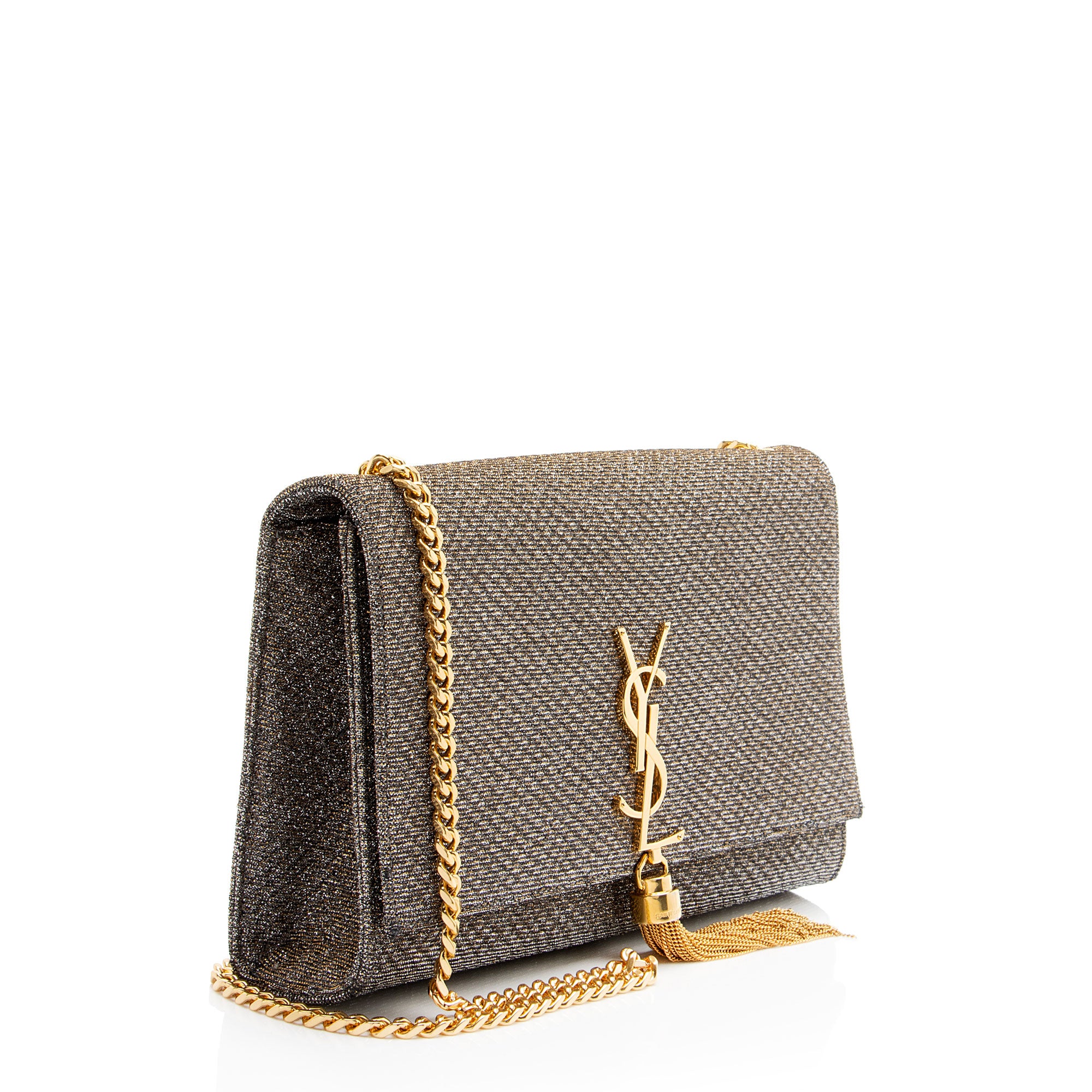 Saint Laurent Glitter Monogram Kate Tassel Medium Shoulder Bag