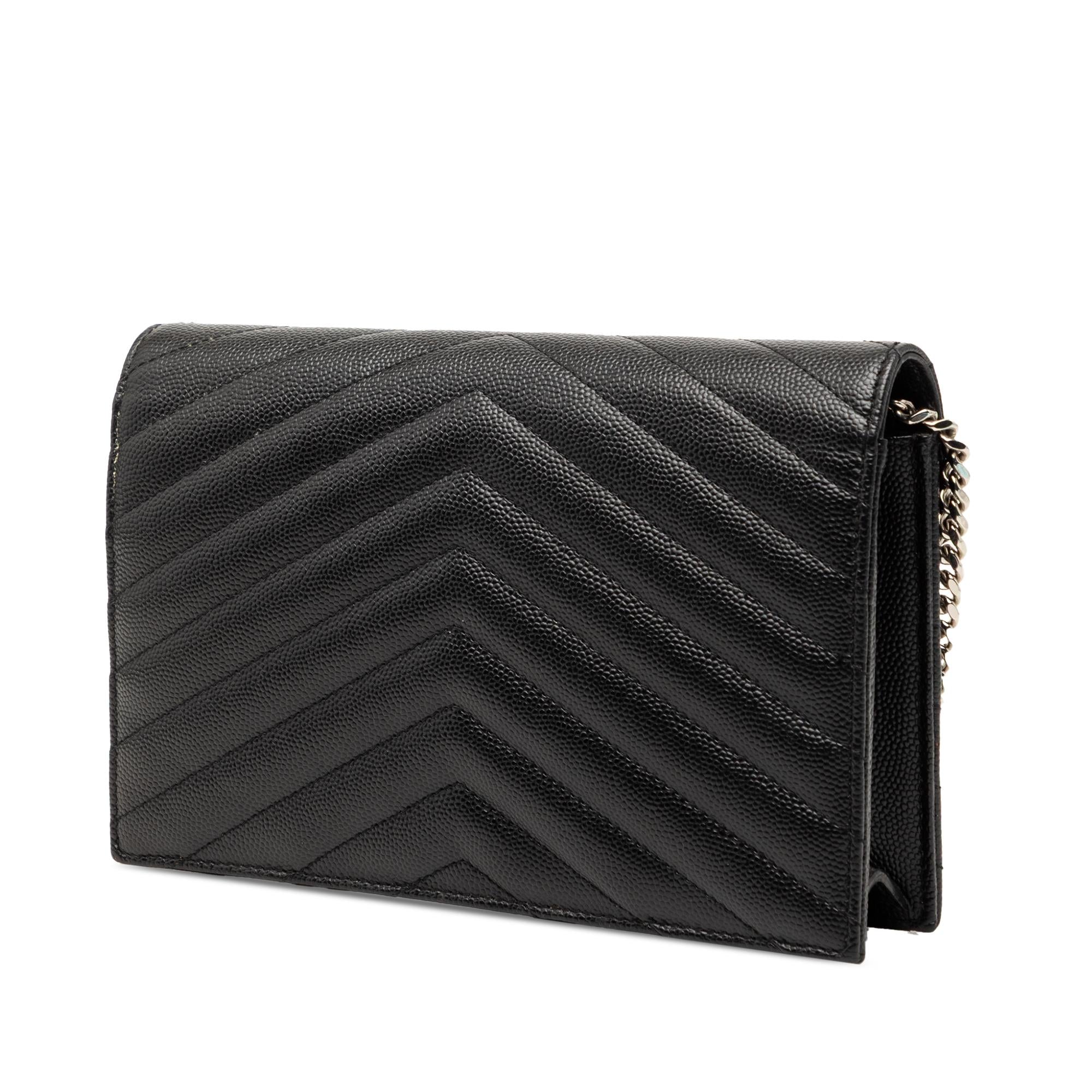 Saint Laurent Grain De Poudre Cassandre Envelope Chain Wallet