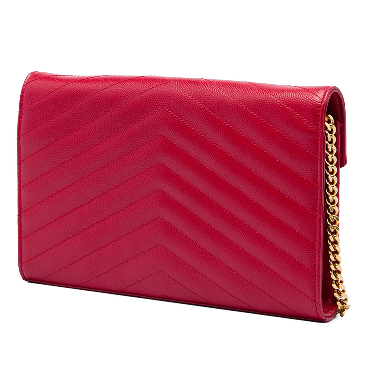Saint Laurent Grain De Poudre Cassandre Envelope Chain Wallet