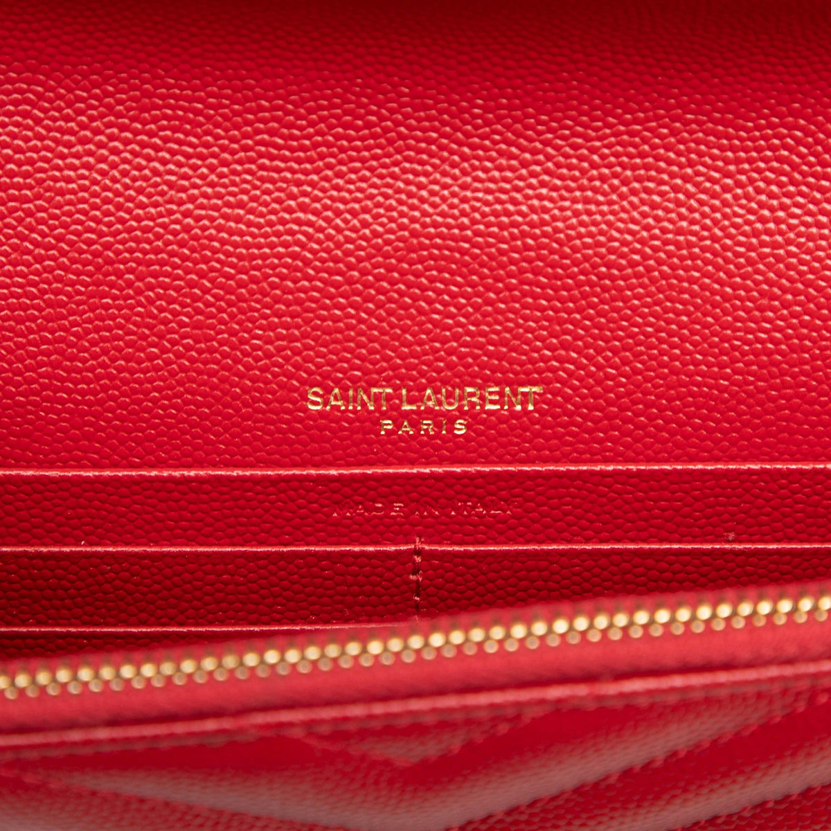 Saint Laurent Grain De Poudre Cassandre Envelope Chain Wallet