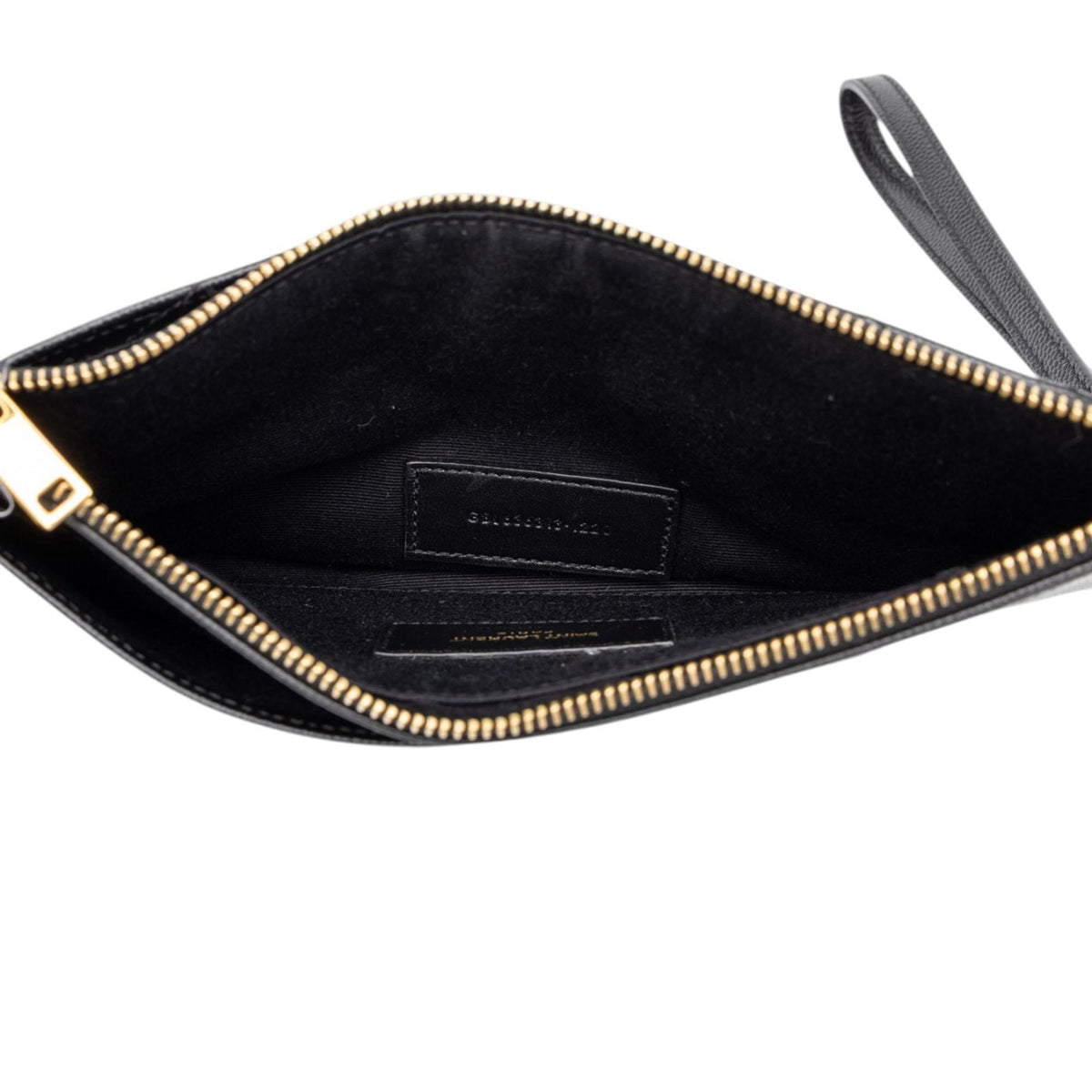 Saint Laurent Grain De Poudre Chevron Monogram Bill Pouch