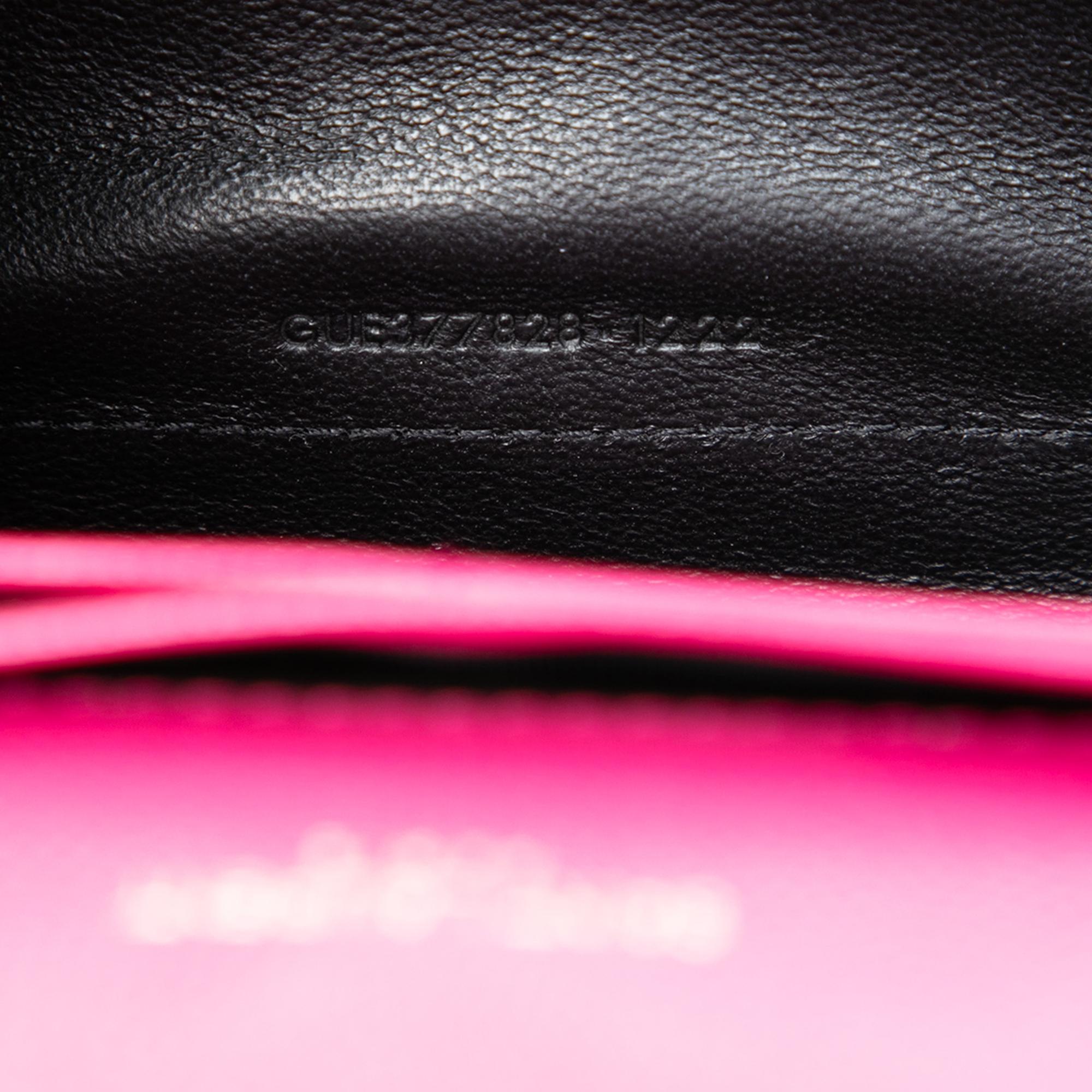 Saint Laurent Grain De Poudre Chevron Monogram Envelope Chain Wallet