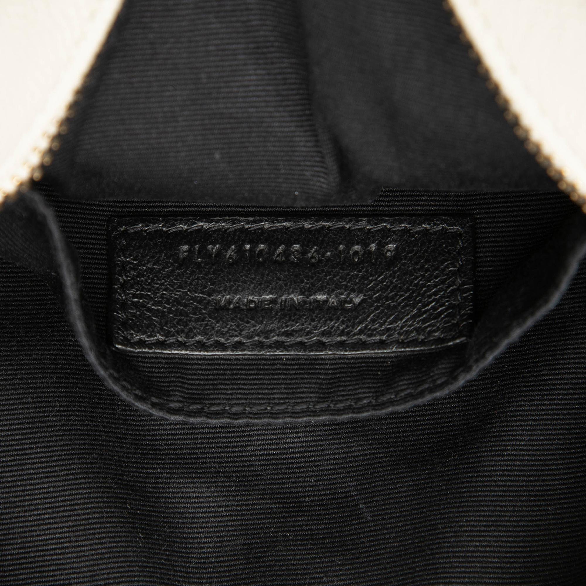 Saint Laurent Grain De Poudre Chevron Round Vinyle Camera Bag