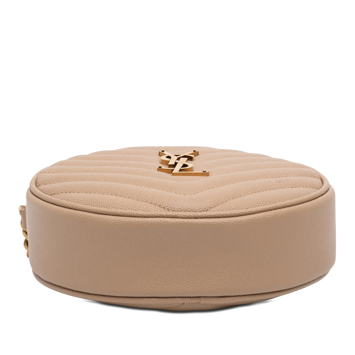 Saint Laurent Grain De Poudre Chevron Round Vinyle Camera Bag