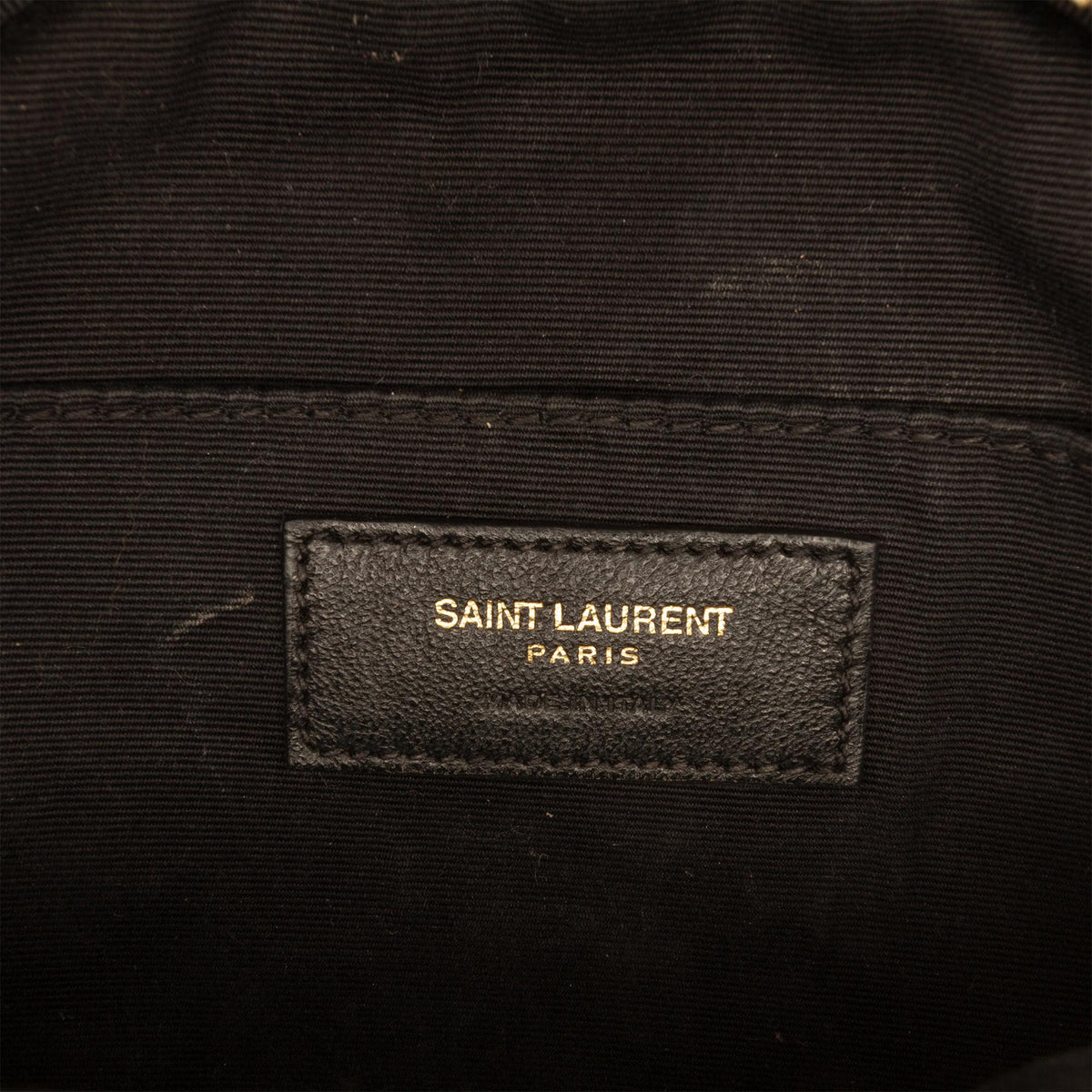 Saint Laurent Grain De Poudre Chevron Round Vinyle Camera Bag