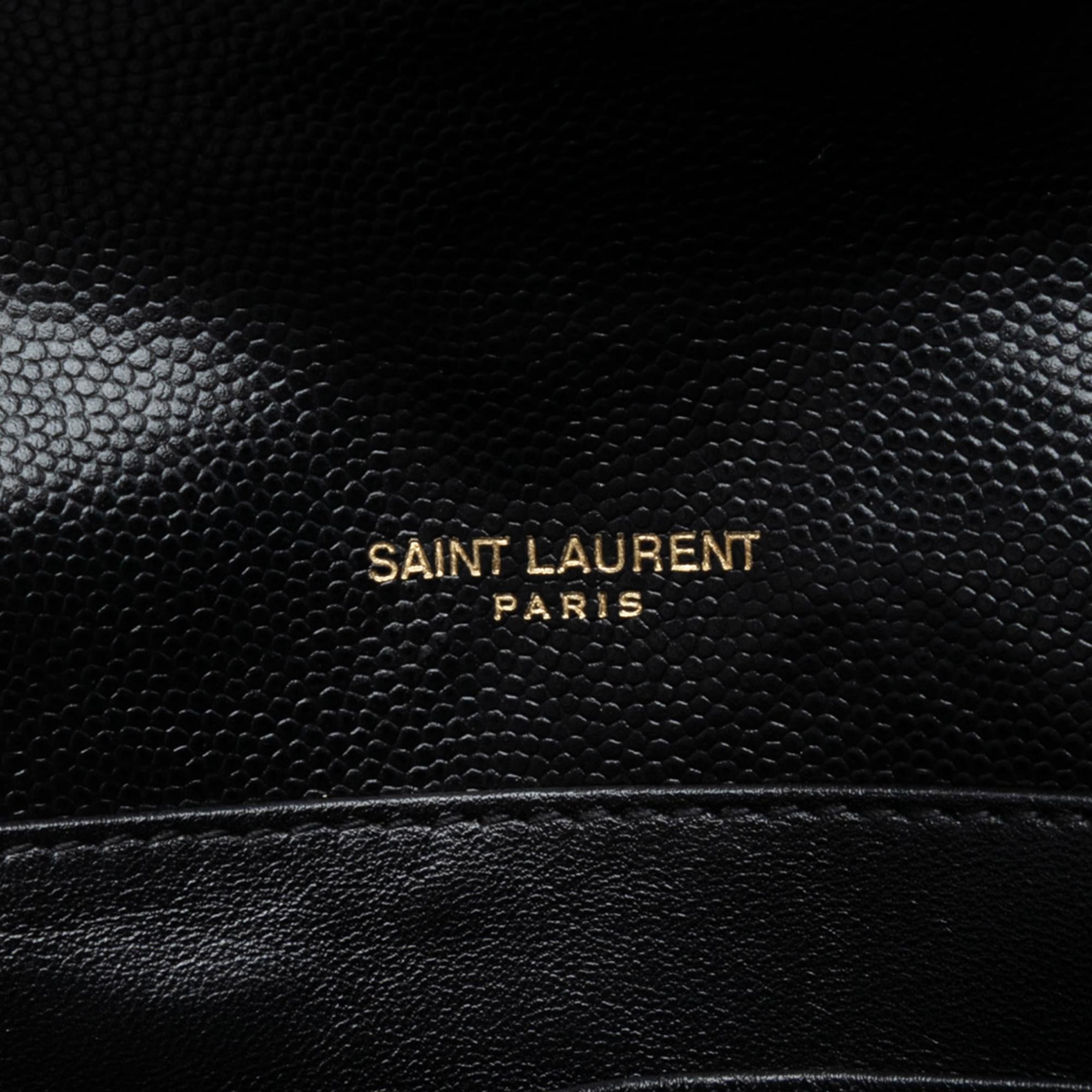Saint Laurent Grain De Poudre Monogram Cassandra Chain Wallet