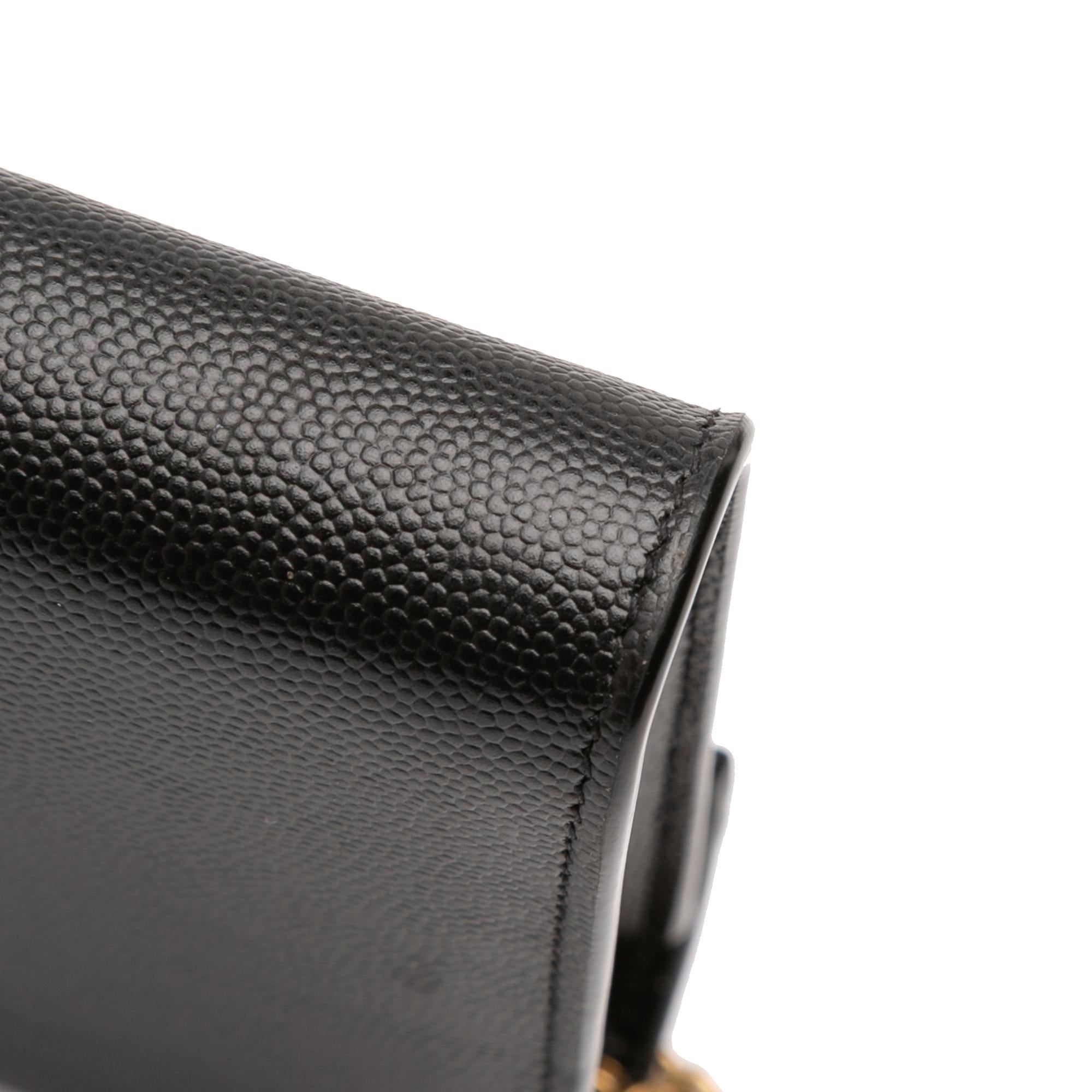 Saint Laurent Grain De Poudre Monogram Cassandra Chain Wallet