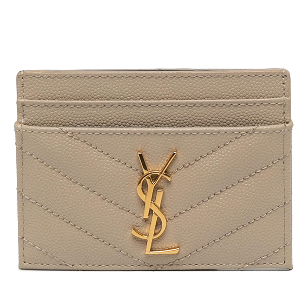 Saint Laurent Grain de Poudre Cassandre Matelasse Card Case