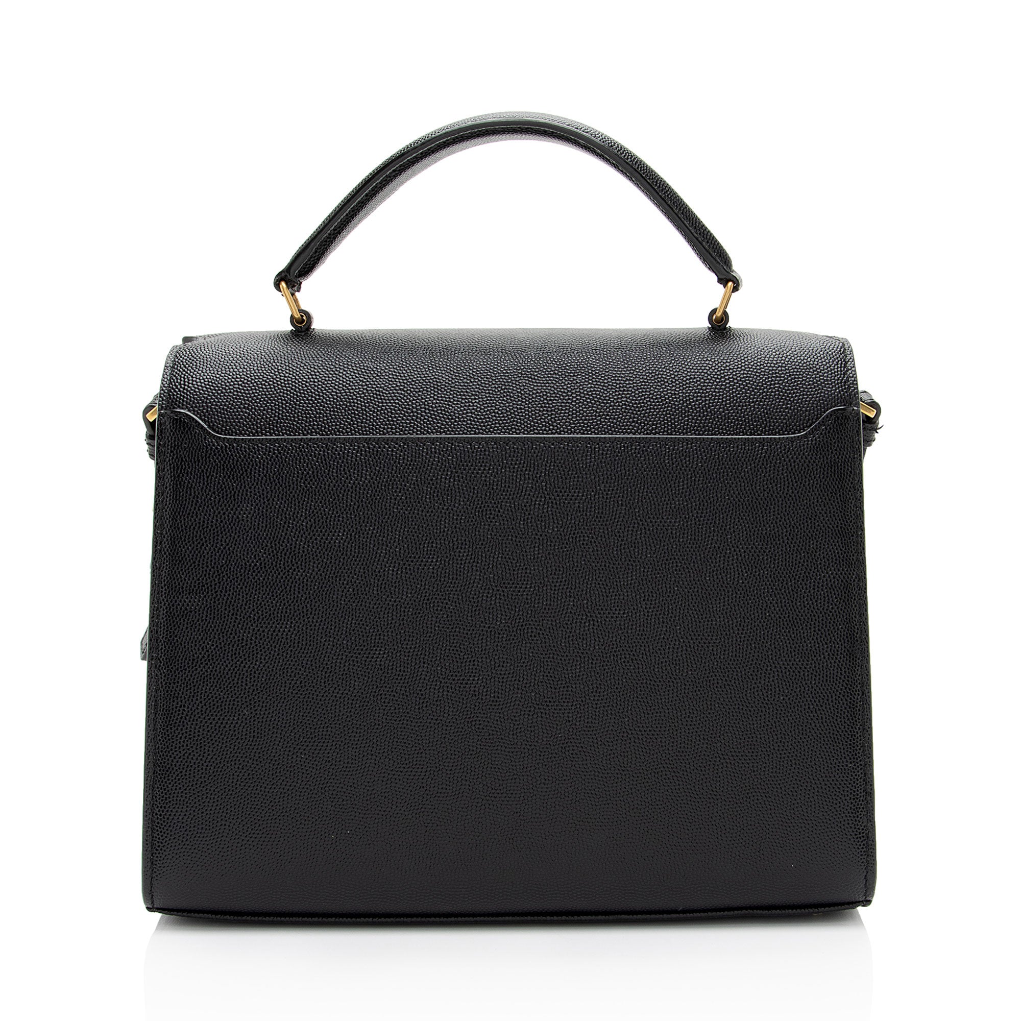 Saint Laurent Grain de Poudre Monogram Cassandra Medium Top Handle (SHF-HGeoF5)
