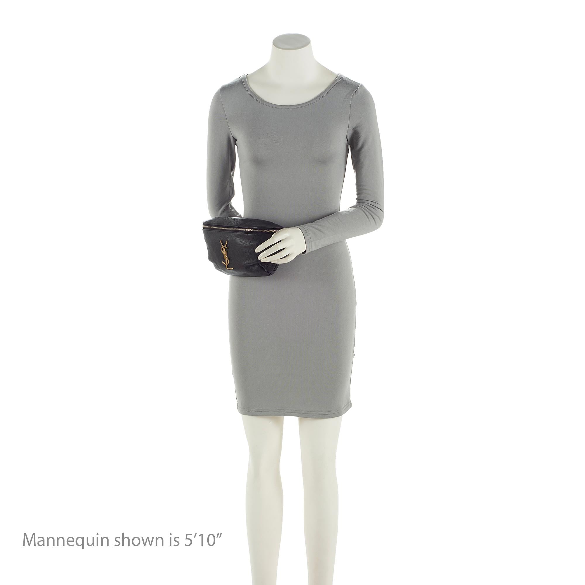 Saint Laurent Grain de Poudre Monogram Cassandre Belt Bag (SHF-Gvv9El)