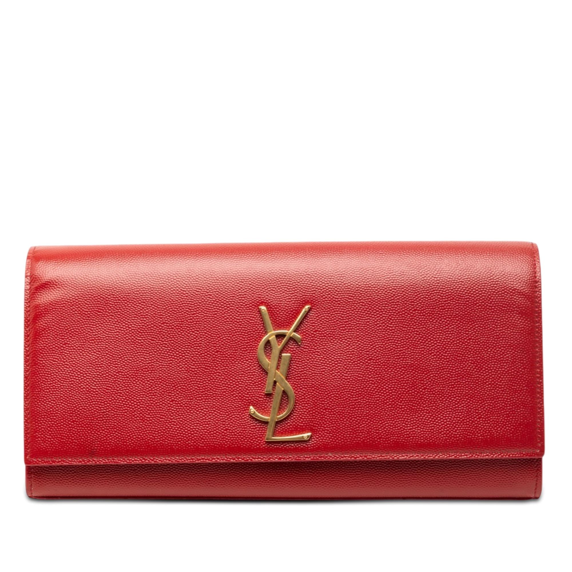 Saint Laurent Grain de Poudre Monogram Cassandre Clutch