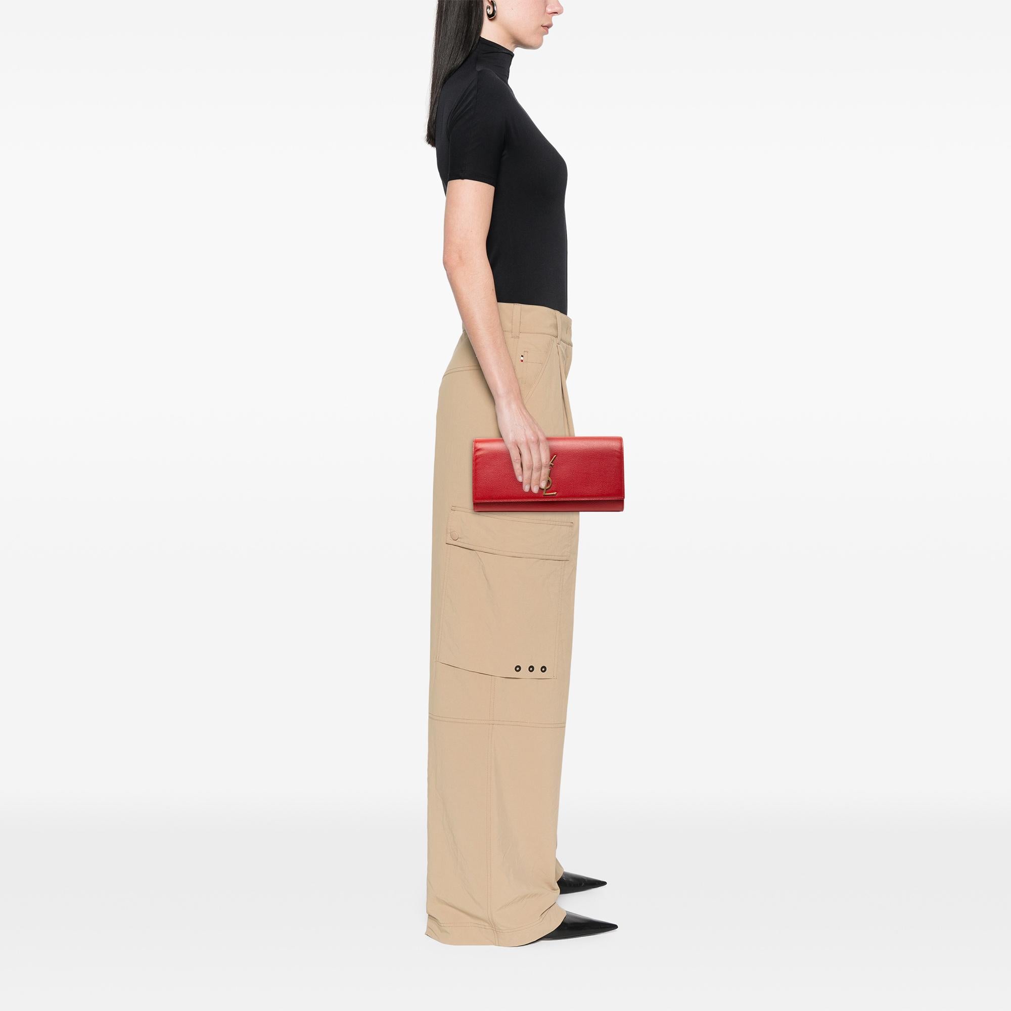 Saint Laurent Grain de Poudre Monogram Cassandre Clutch