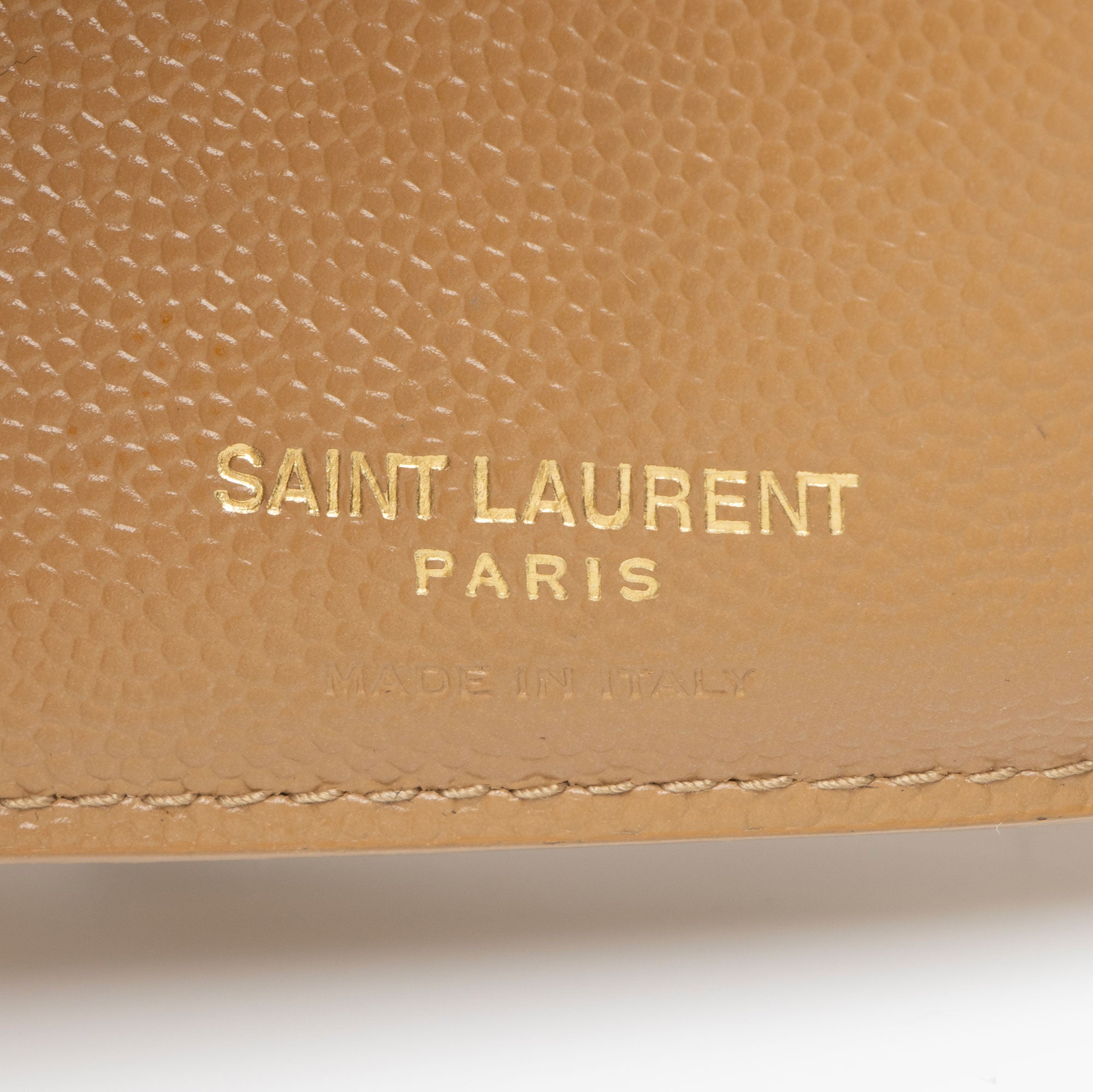 Saint Laurent Grain de Poudre Monogram Compact Trifold Wallet