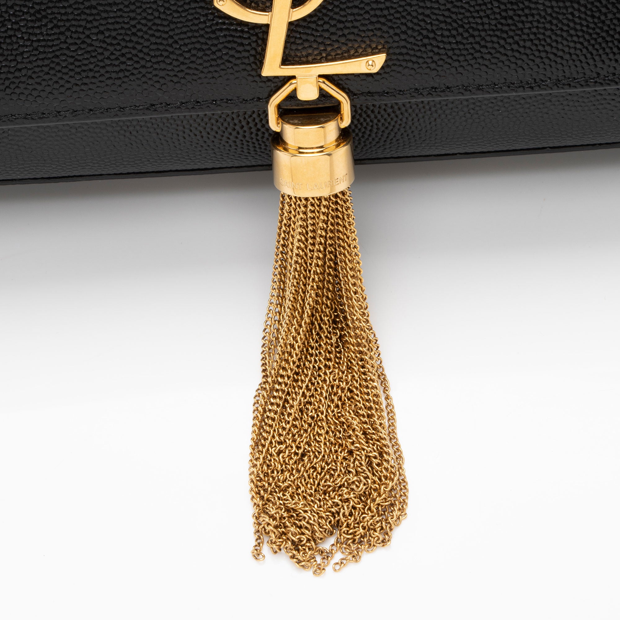 Saint Laurent Grain de Poudre Monogram Kate Tassel Small Shoulder Bag (SHF-GBTrrt)