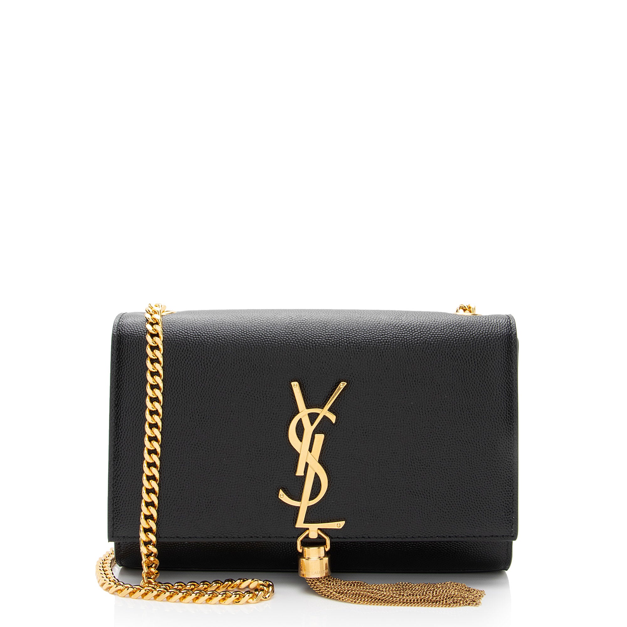 Saint Laurent Grain de Poudre Monogram Kate Tassel Small Shoulder Bag (SHF-GBTrrt)