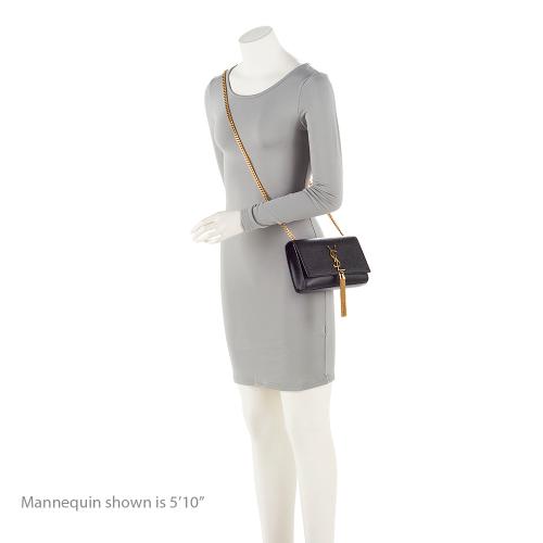 Saint Laurent Grain de Poudre Monogram Kate Tassel Small Shoulder Bag (SHF-GBTrrt)