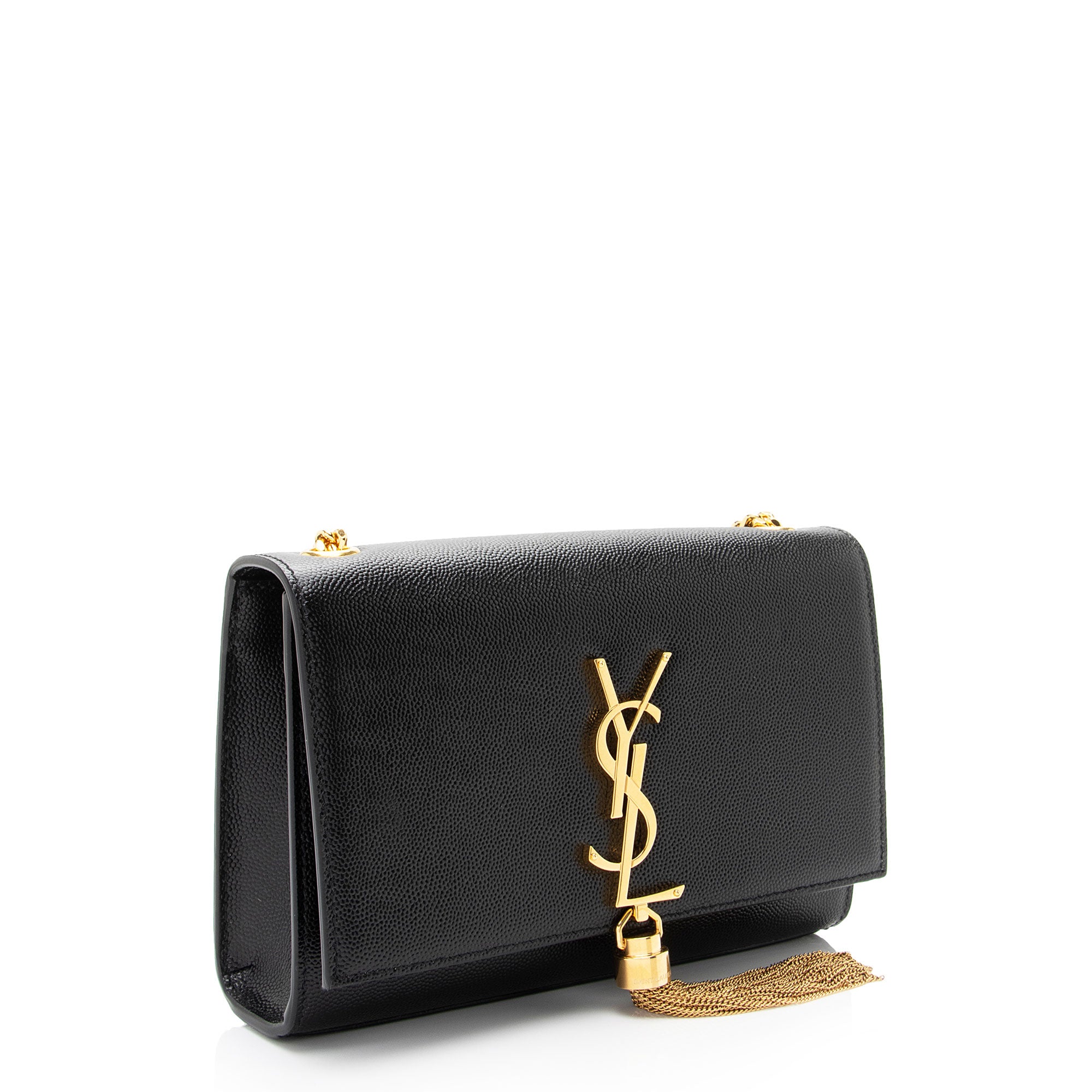 Saint Laurent Grain de Poudre Monogram Kate Tassel Small Shoulder Bag (SHF-GBTrrt)