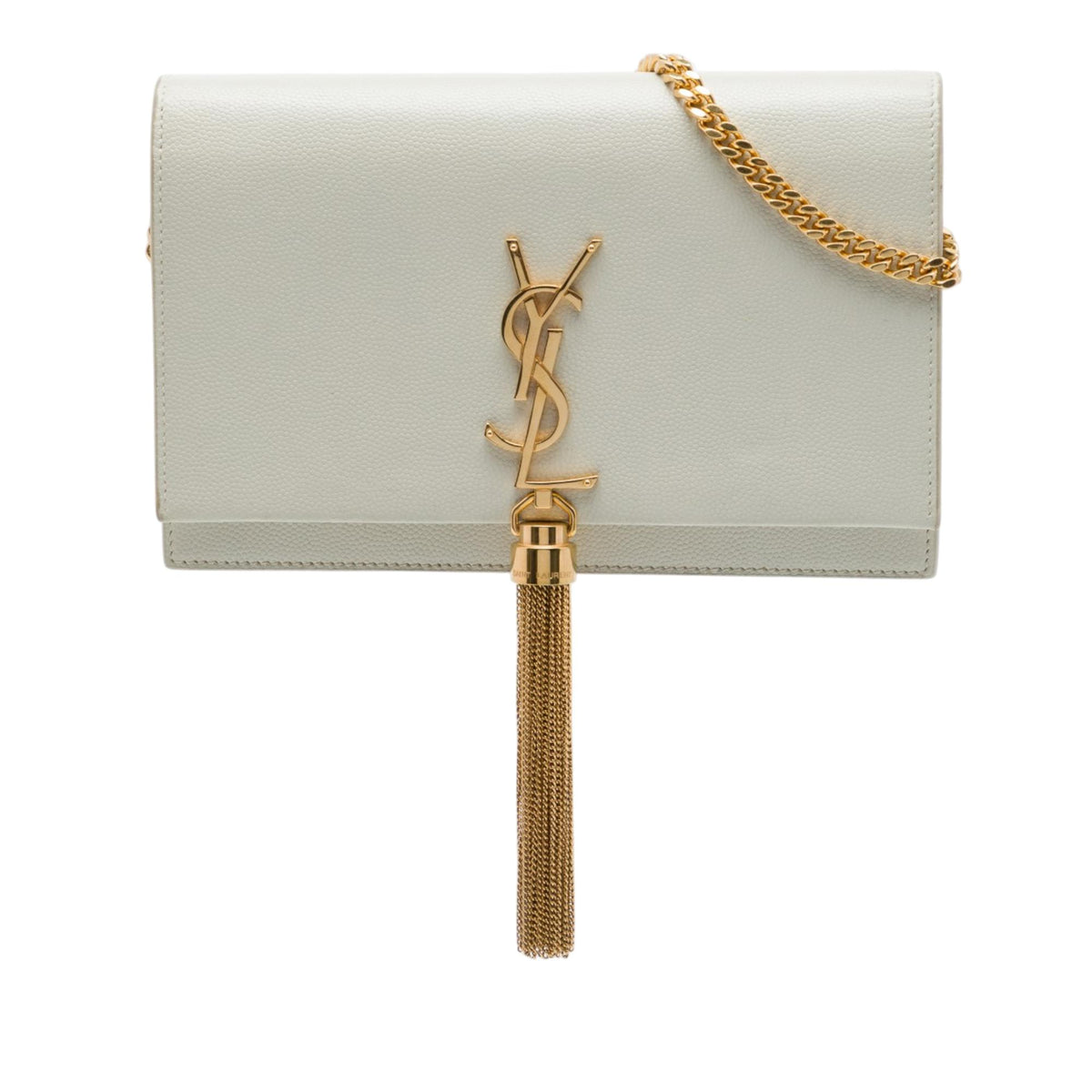 Saint Laurent Grain de Poudre Monogram Kate Tassel Wallet on Chain