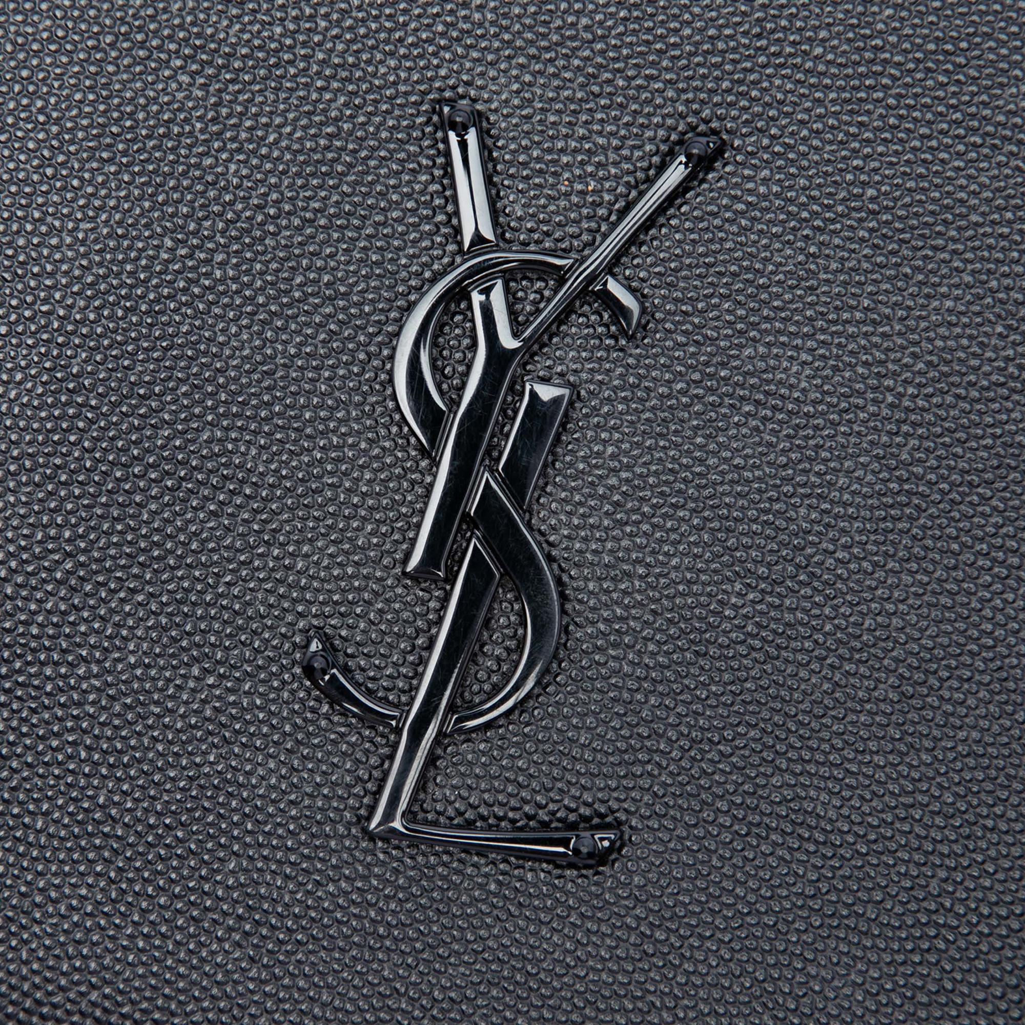 Saint Laurent Grain de Poudre Monogram Monochrome Kate Clutch