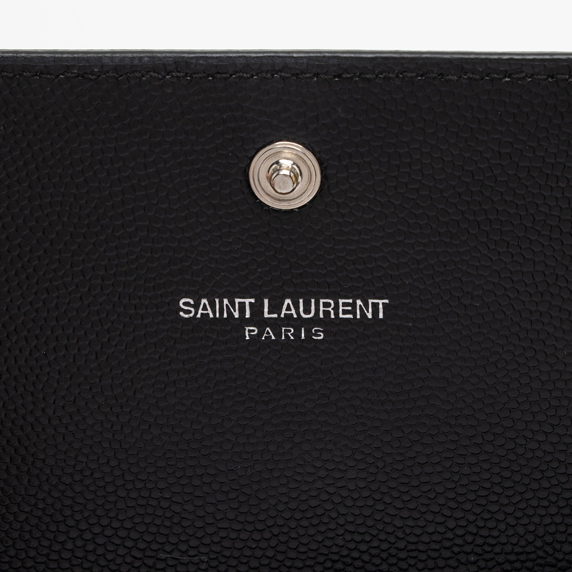 Saint Laurent Grain de Poudre Studded Marquage Flap Wallet
