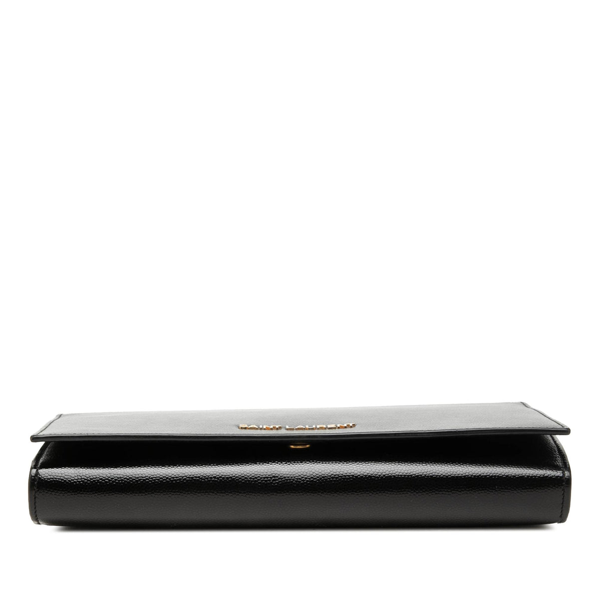 Saint Laurent Grained Calfskin Classic Letters Wallet on Chain
