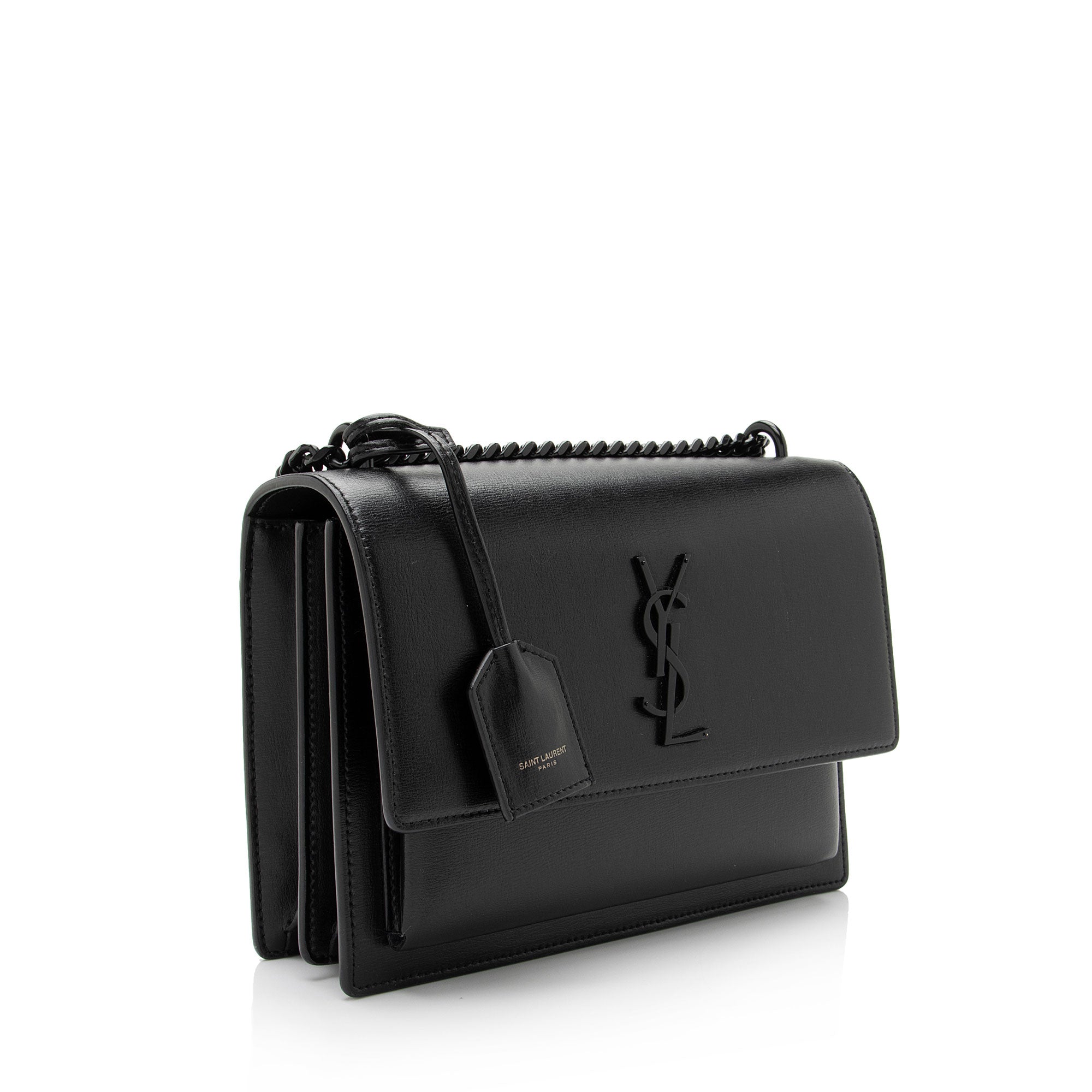 Saint Laurent Grained Calfskin Monogram Sunset Medium Shoulder Bag (SHF-kSaHp8)