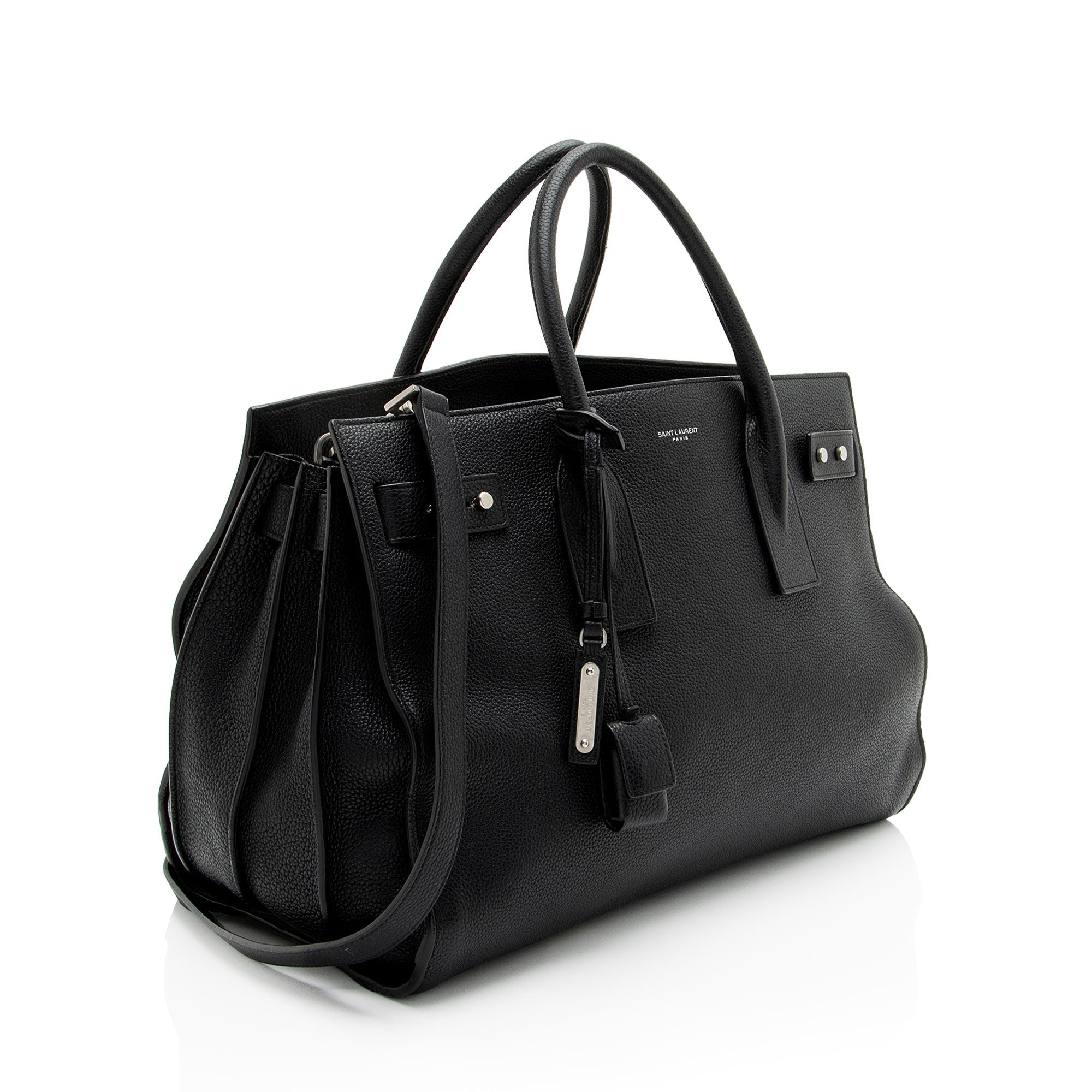 Saint Laurent Grained Calfskin Sac De Jour Supple Medium Tote