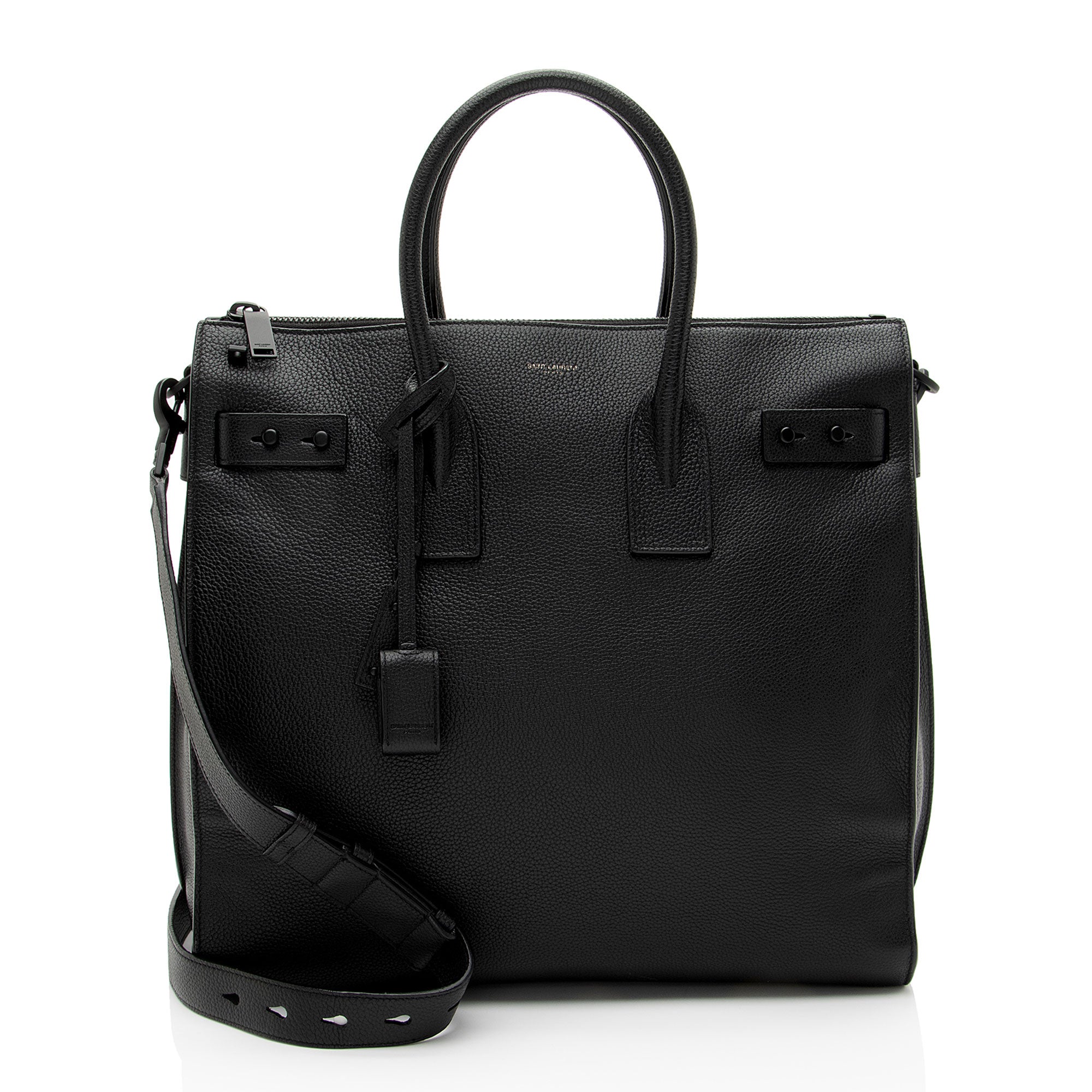 Saint Laurent Grained Calfskin Thin Sac De Jour Large Tote