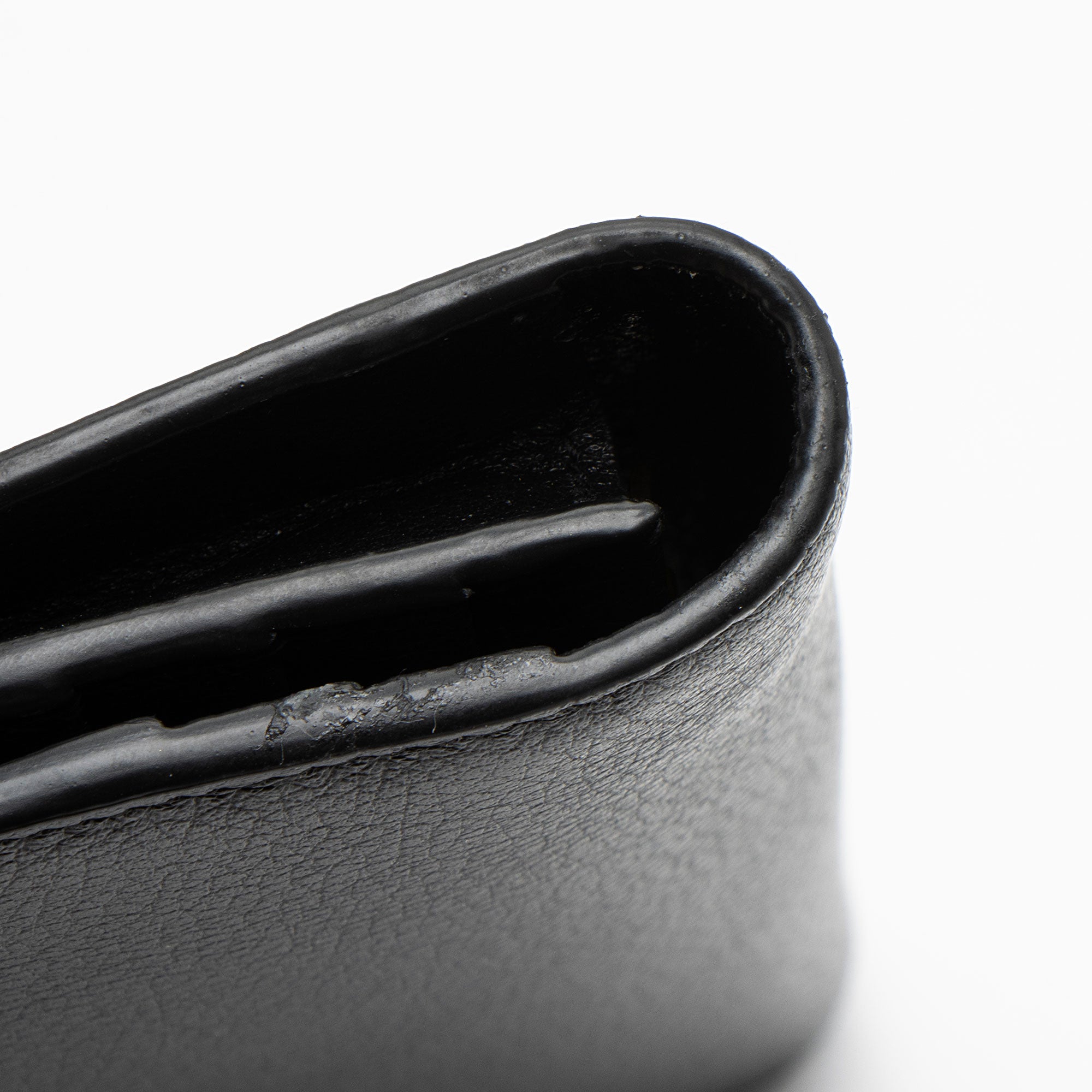Saint Laurent Grained Leather Tiny Cassandre Flat Long Wallet