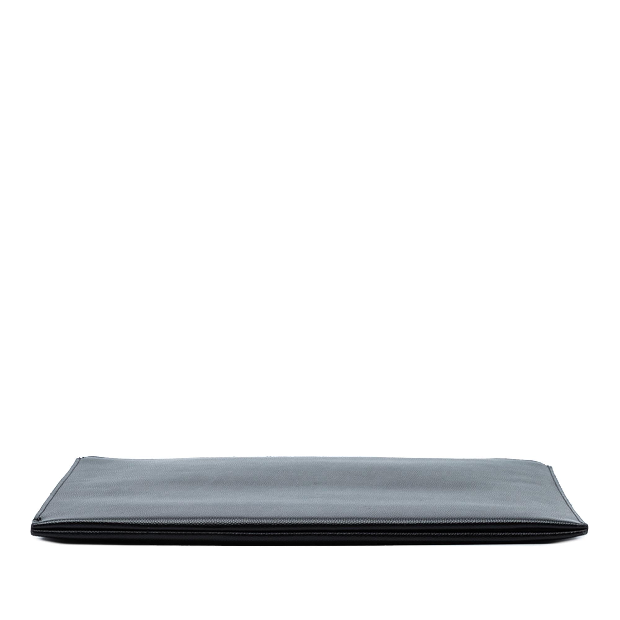 Saint Laurent Grained Leather Zip Clutch