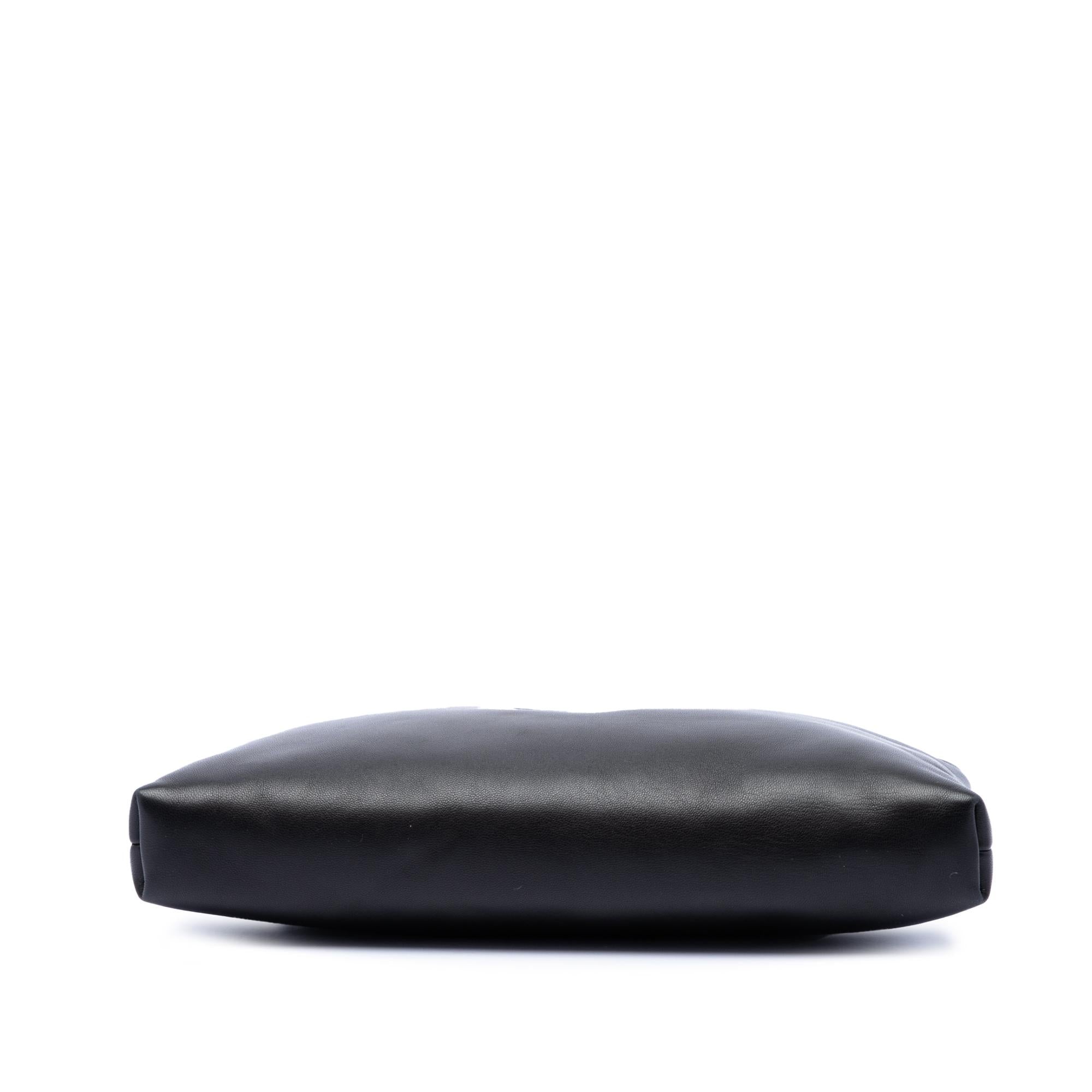 Saint Laurent Lambskin Monogram Long Calypso Zipped Pouch