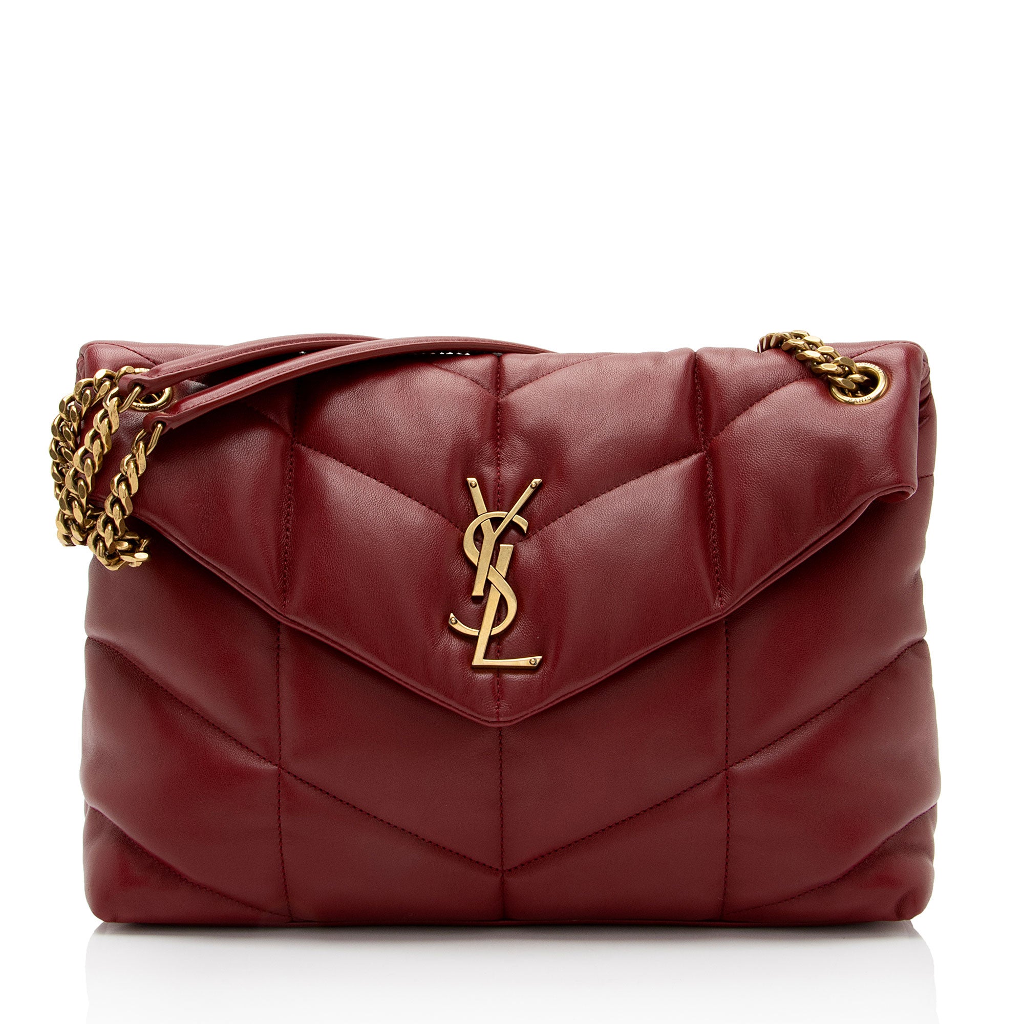 Saint Laurent Lambskin Monogram Puffer LouLou Medium Shoulder Bag (SHF-UfpAmc)