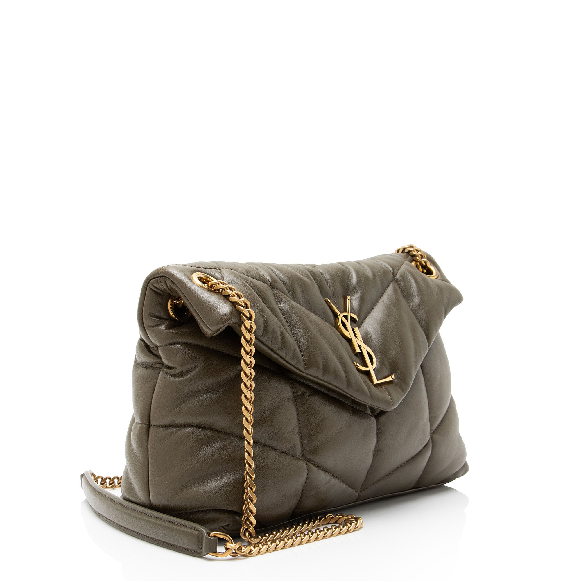 Saint Laurent Lambskin Monogram Puffer LouLou Small Shoulder Bag