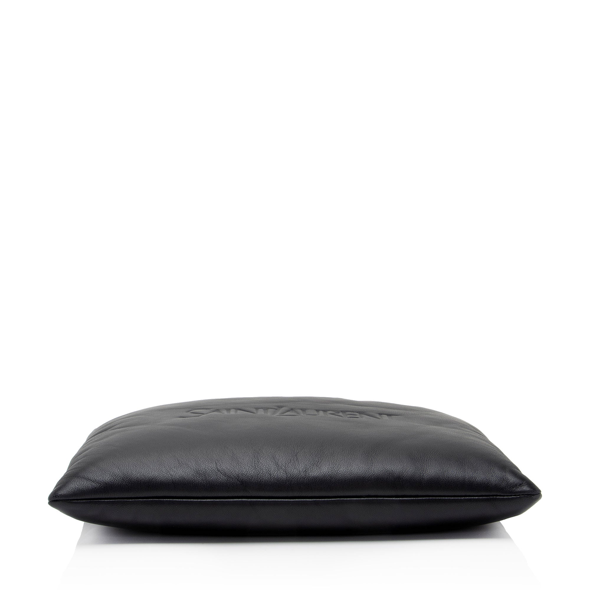 Saint Laurent Lambskin Logo Puffy Pouch