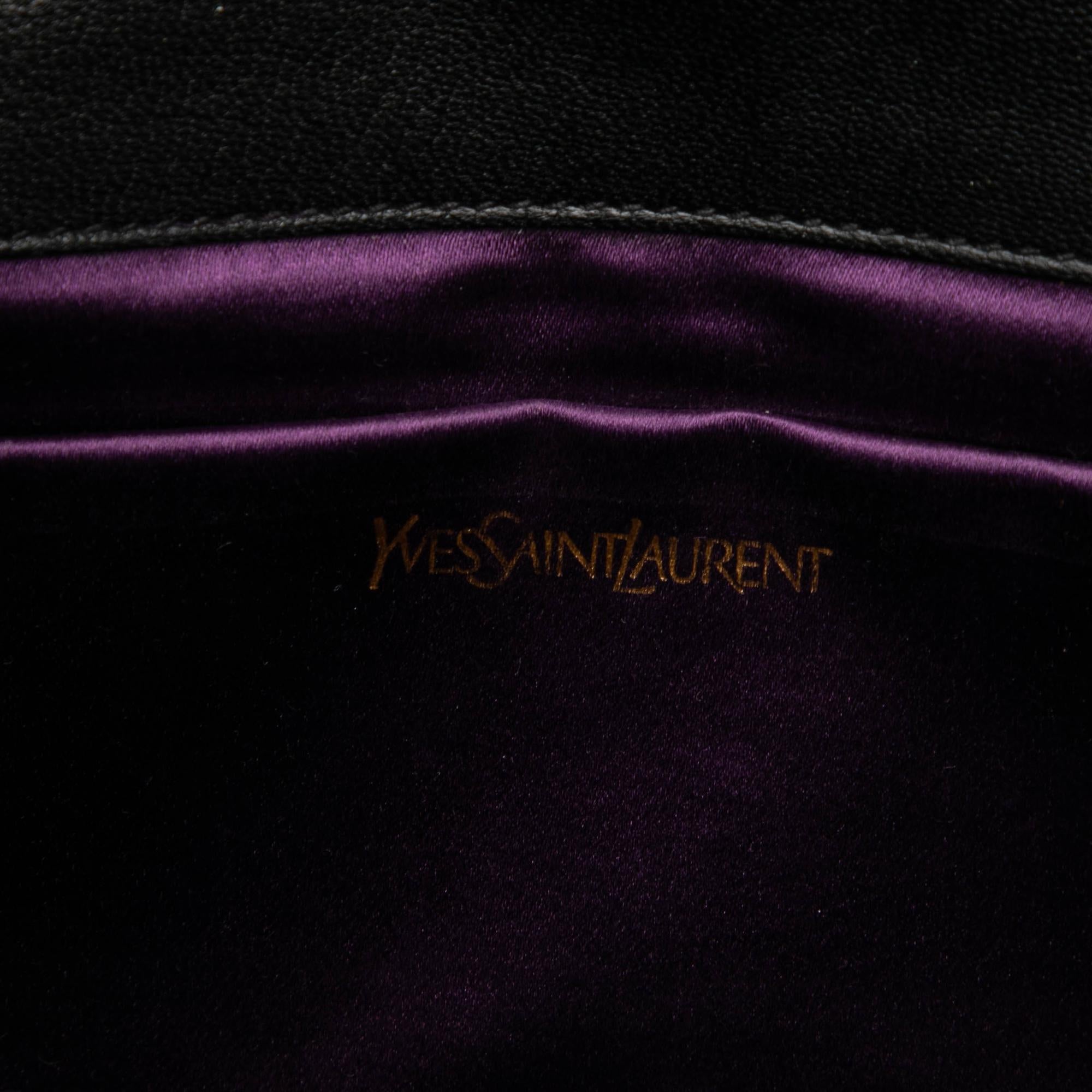Saint Laurent Large Calfskin Monogram Belle De Jour Clutch