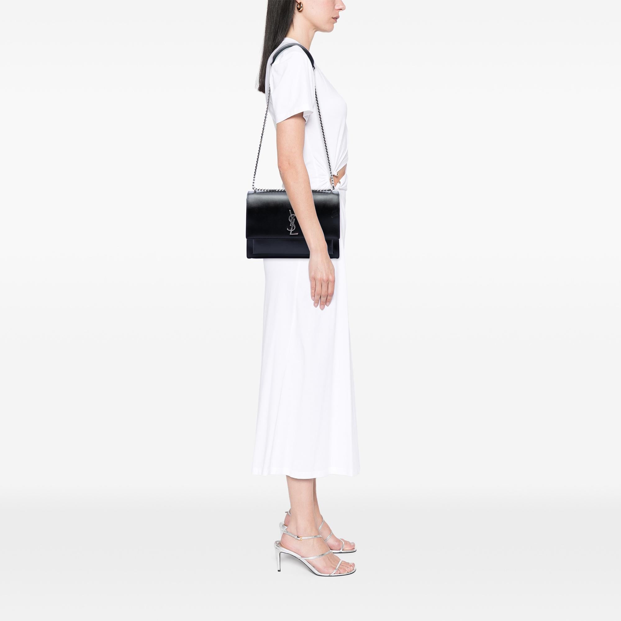 Saint Laurent Large Calfskin Monogram Sunset Crossbody