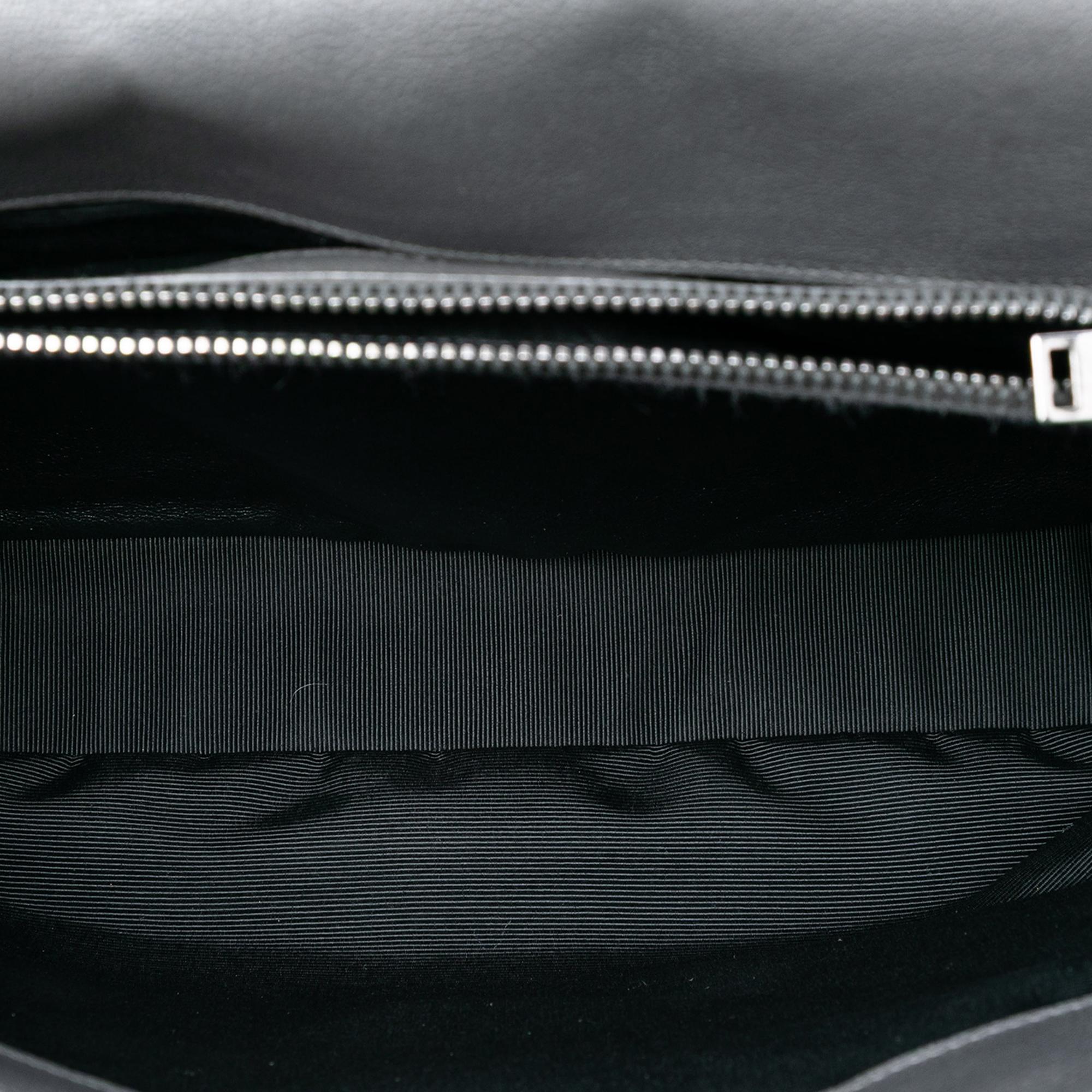 Saint Laurent Large Chevron Sheepskin Monogram College Bag