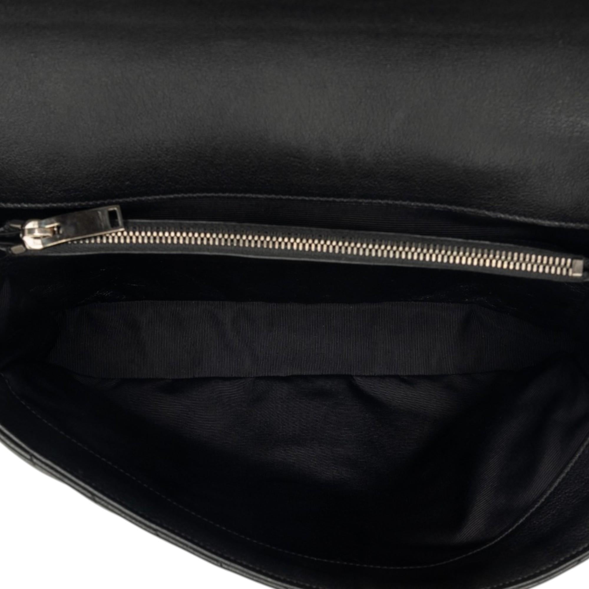 Saint Laurent Large Chevron Sheepskin Monogram College Bag